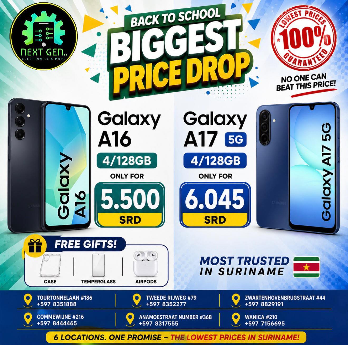 Next Gen Electronics N.V Facebook ad: BACK TO SCHOOL BIGGEST PRICE DROP!