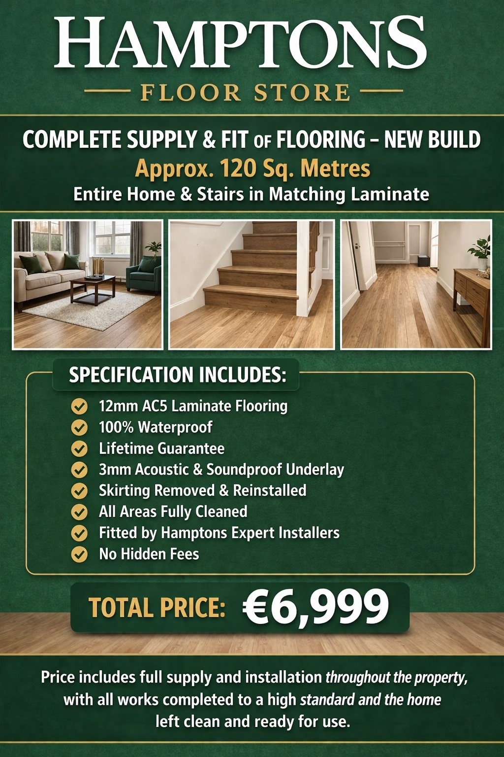 Hamptons Flooring Facebook ad: We are Irelands most recommended Flooring company send…