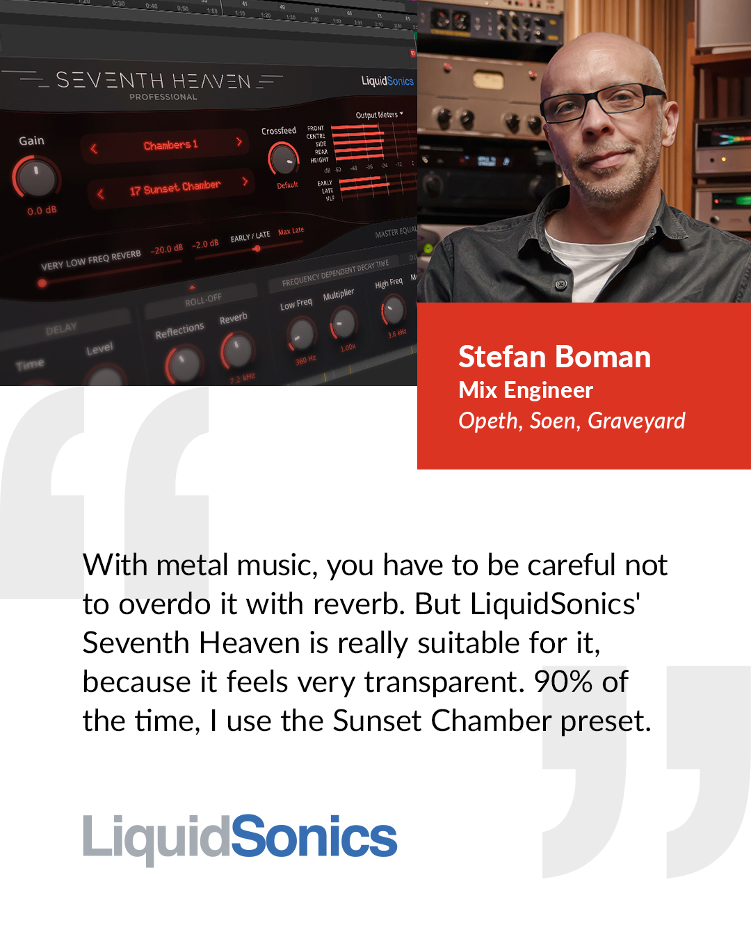 LiquidSonics Facebook ad: Industry-Standard Reverb for Professionals