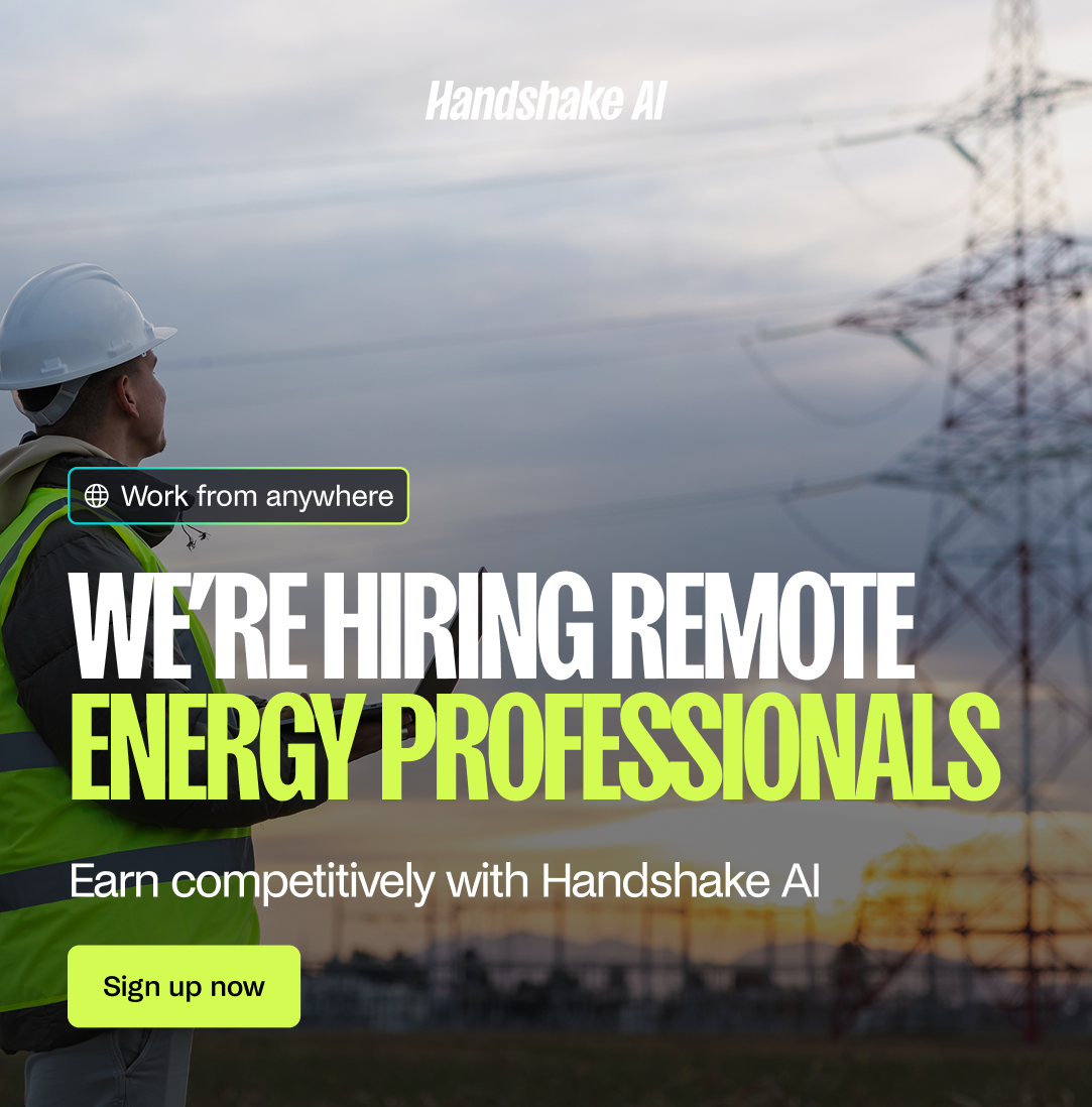 Handshake AI Facebook ad: Calling Energy Professionals, to Join a Paid, Remote…
