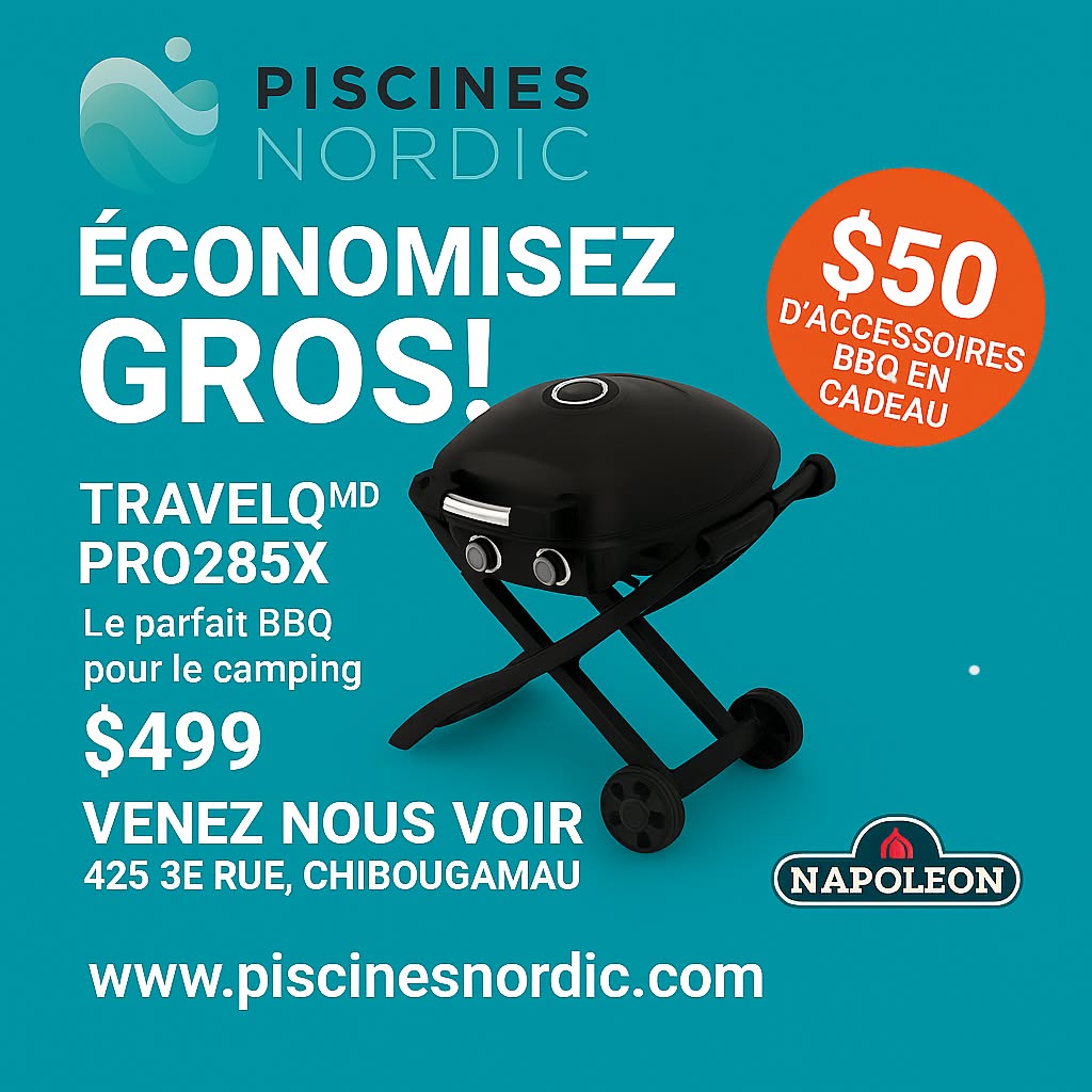 Piscines Nordic Facebook ad: Vous cherchez le parfait BBQ pour le Camping?