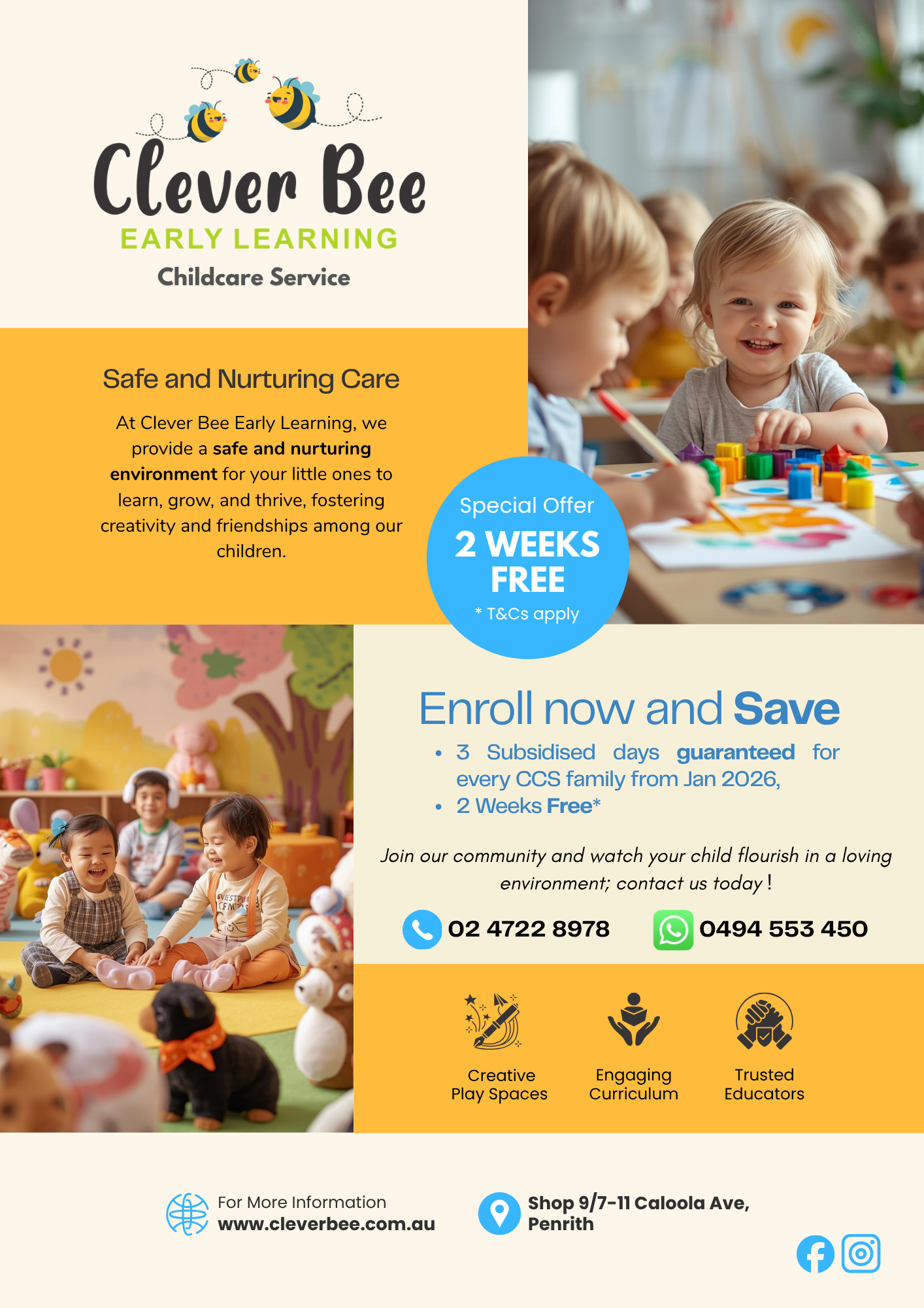 Clever Bee Early Learning Facebook ad from May 4, 2026