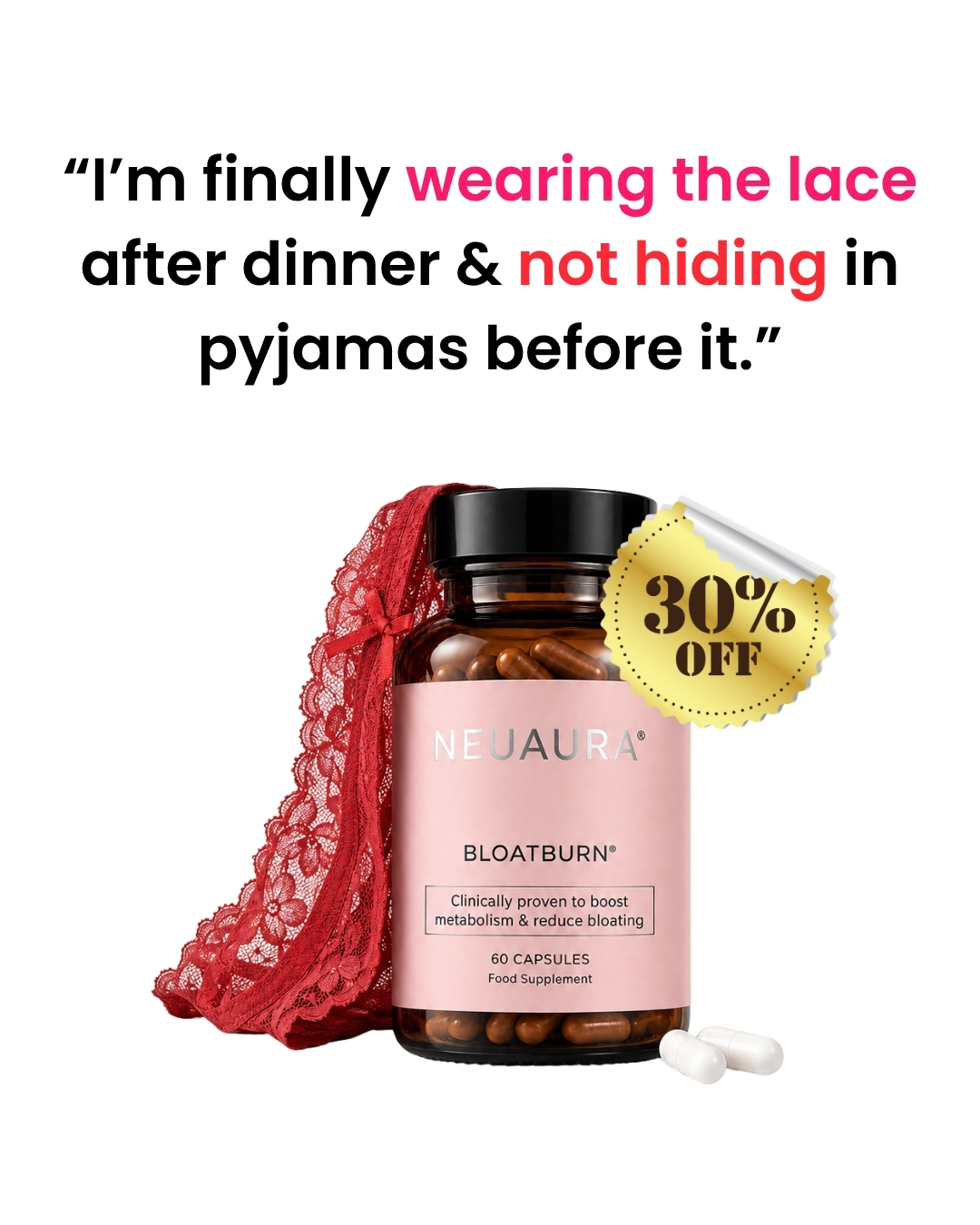 Neuaura Facebook ad: Beat Bloat in 60 Minutes