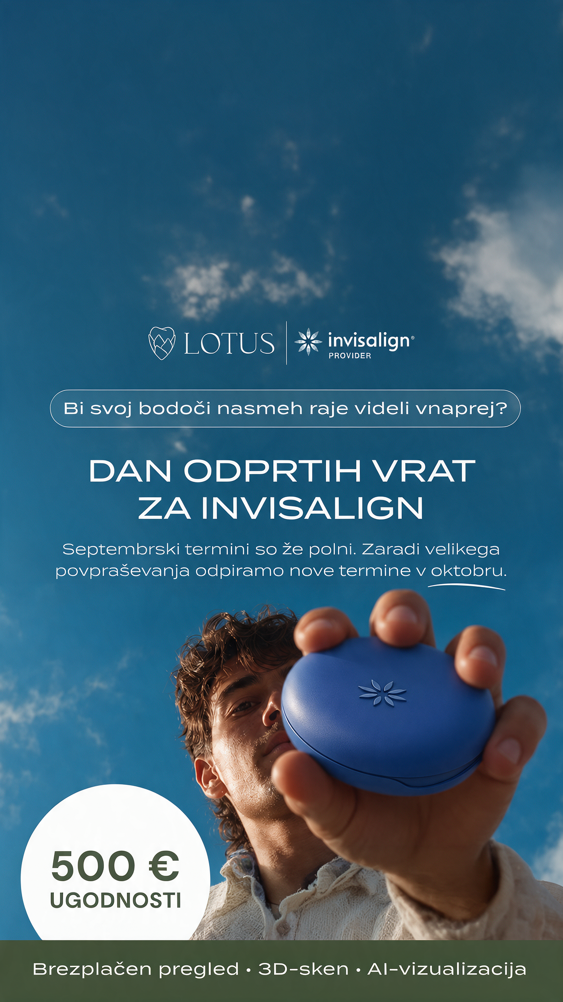 Lotus dentalni center Facebook ad: Odpiramo nove termine v oktobru