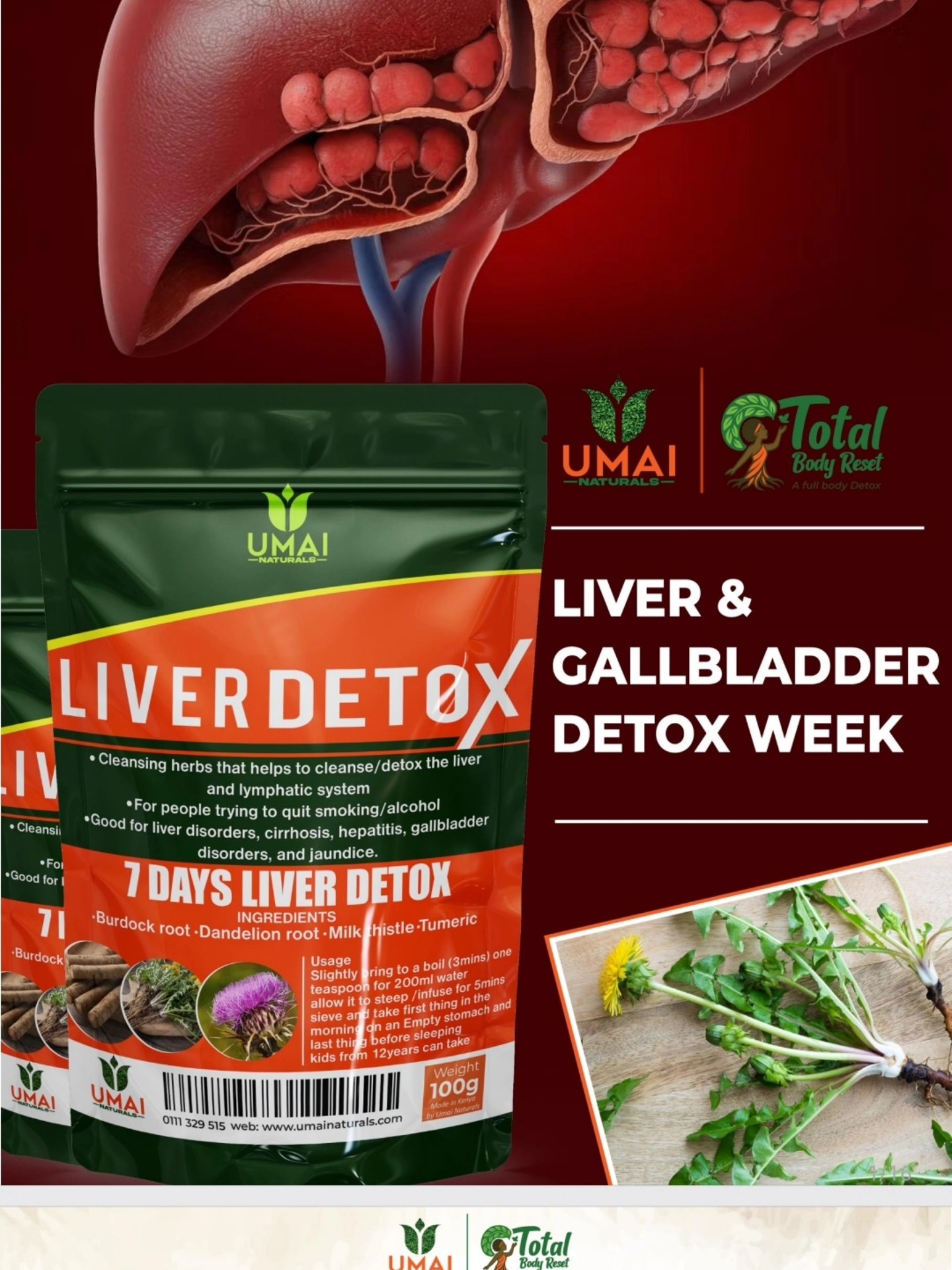 Umai Naturals Facebook ad: our liver was never designed to process the…