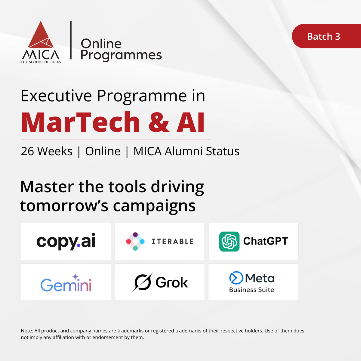 MICA Executive Programme in MarTech and AI Facebook ad from Apr 9, 2026
