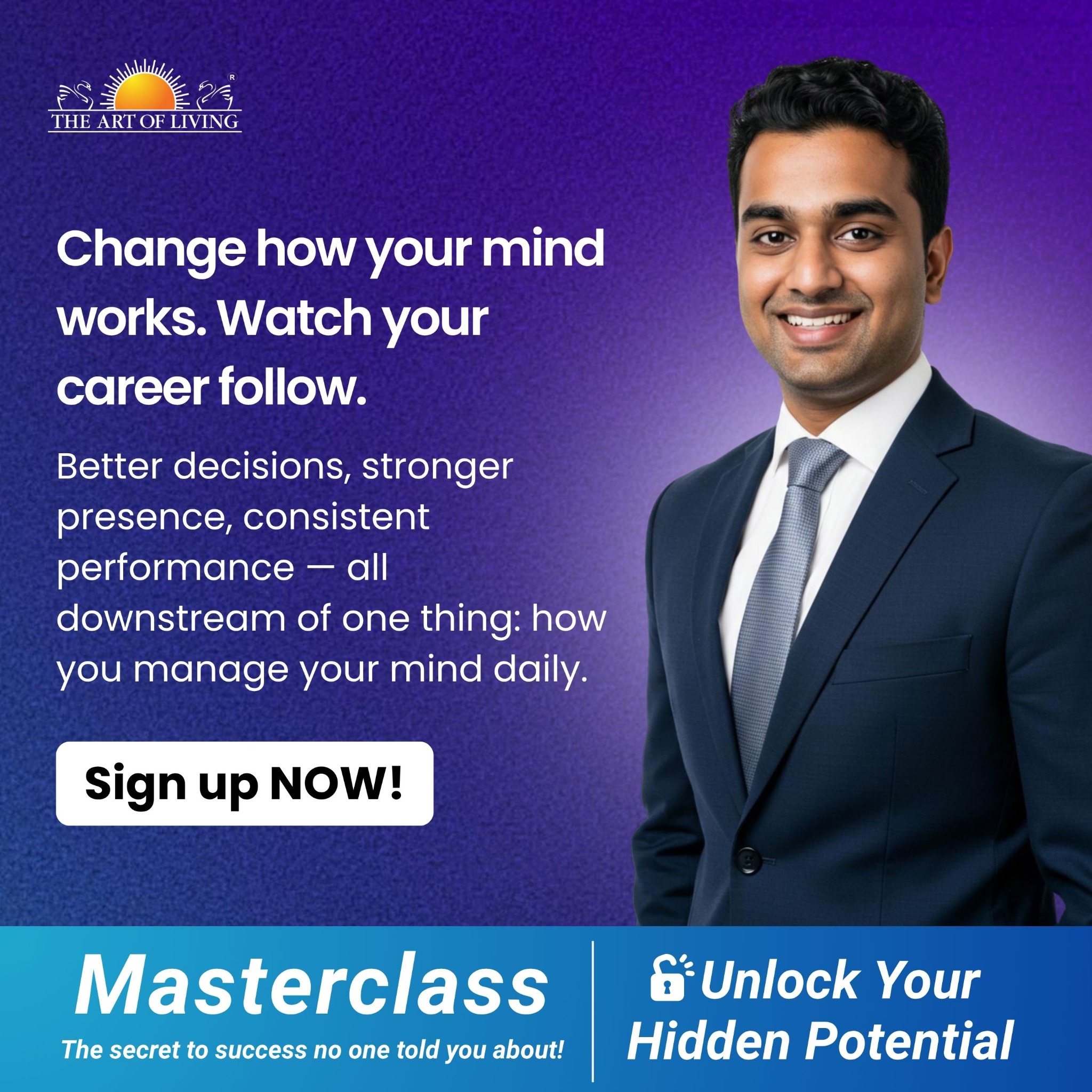 The Art of Living Facebook ad