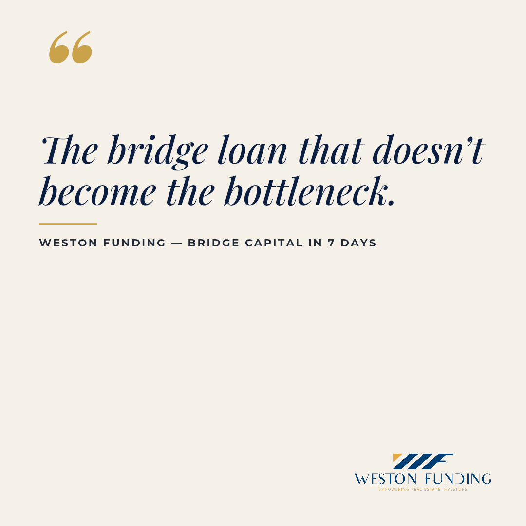 Weston Funding Facebook ad: Bridge, not bottleneck