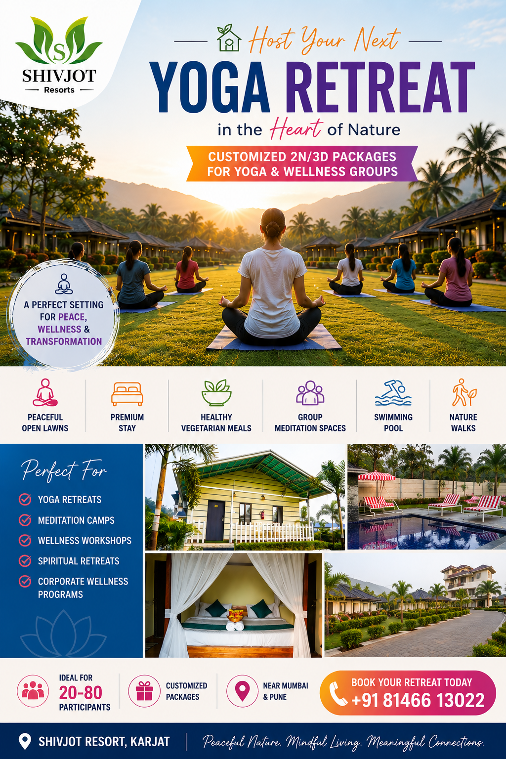 Shivjot Resort Karjat Facebook ad: Perfect Venue for Yoga Retreats