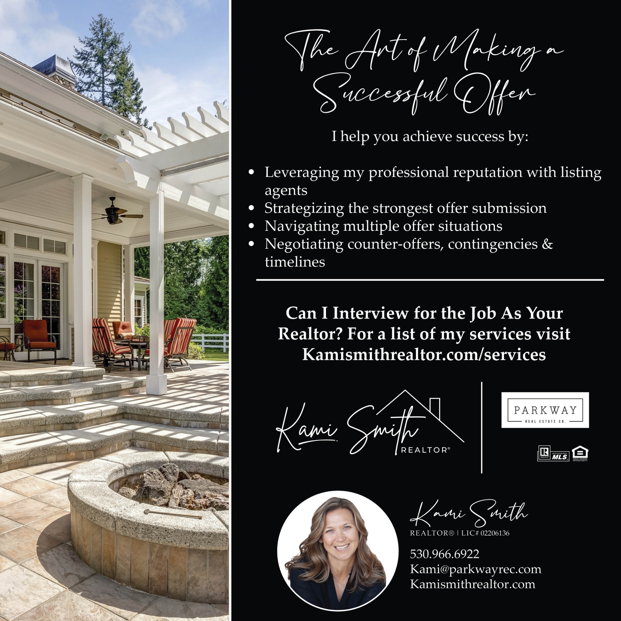 Kami Tarman Smith Realtor Facebook ad: Message or Call (530) 966-6922