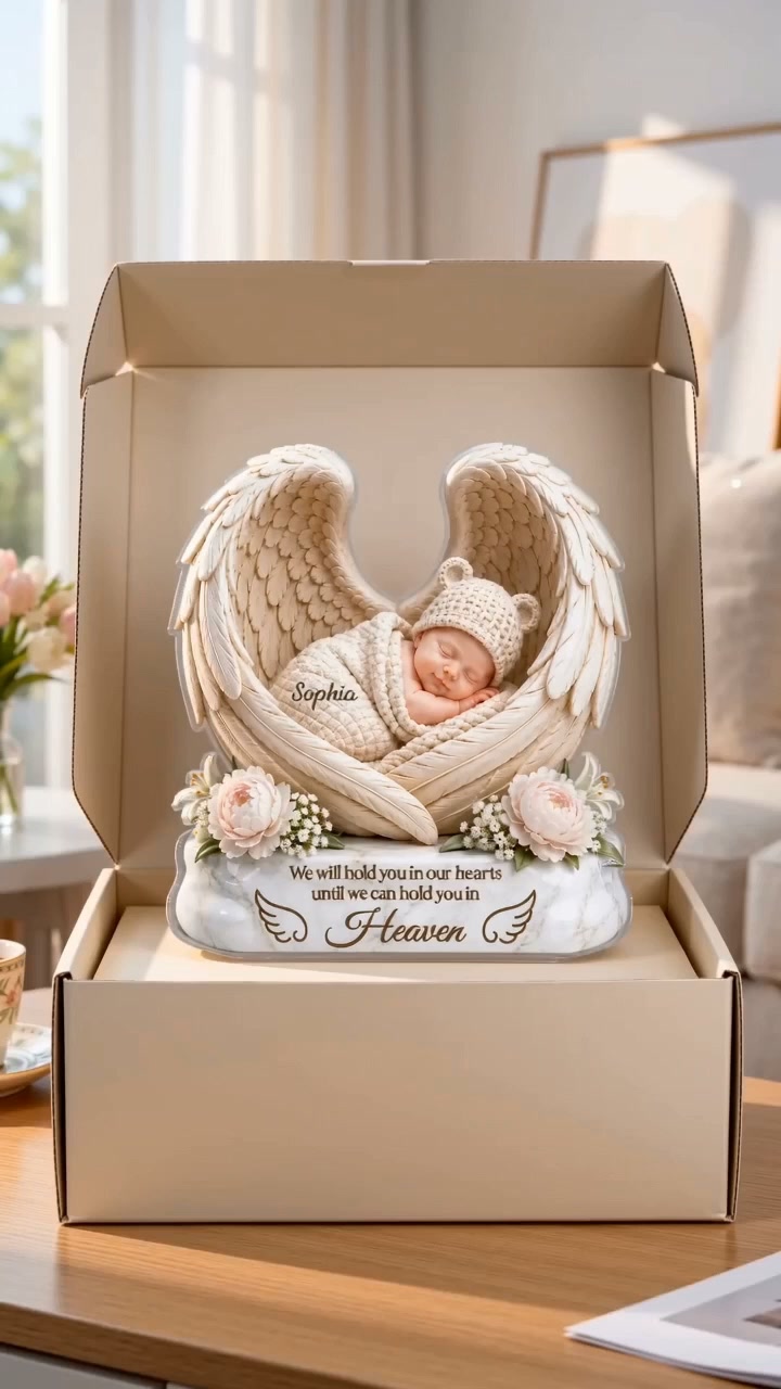 Prints10 Facebook ad: Angel Wings Baby Memorial Plaque