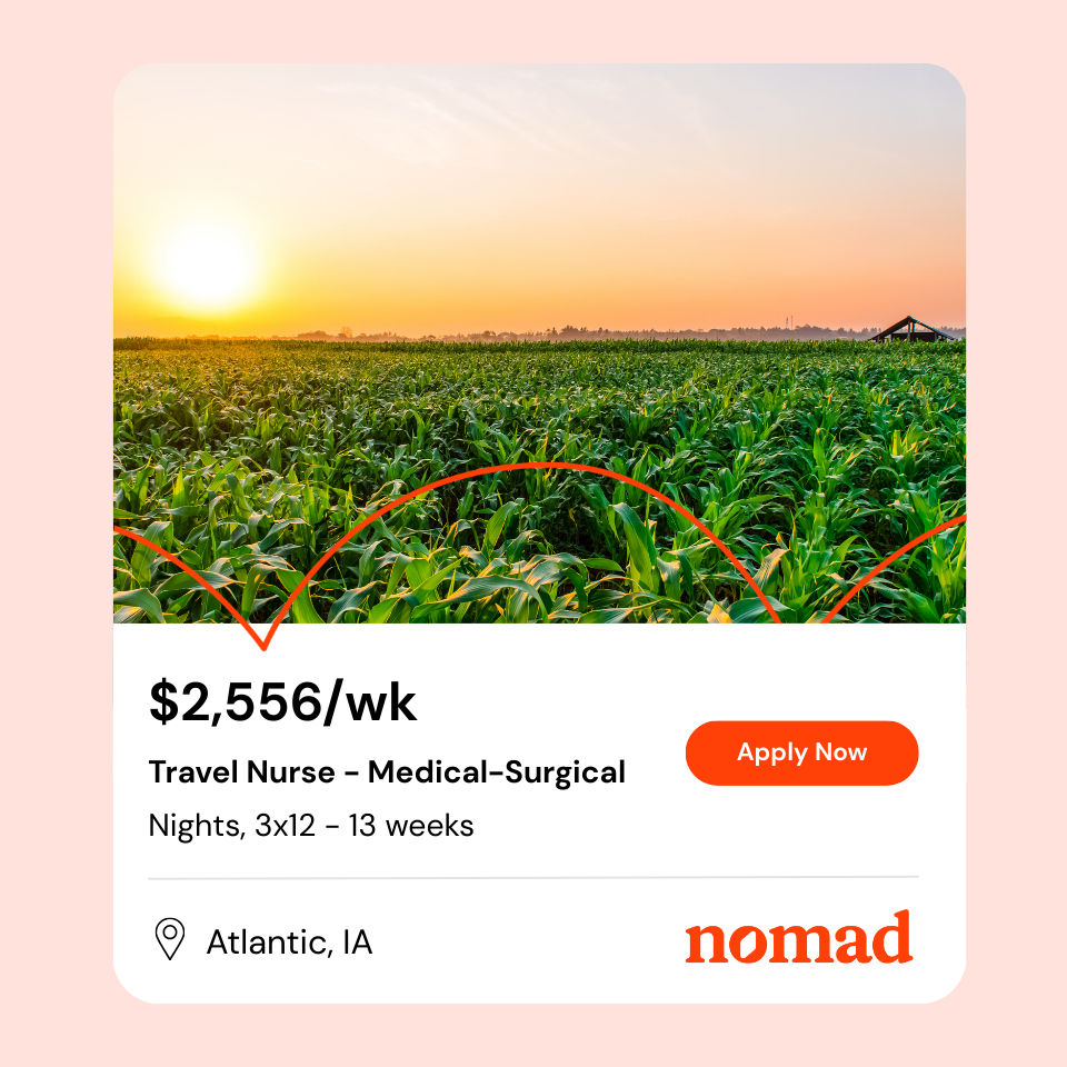 Nomad Health Facebook ad: Find travel nursing medical surgical jobs in all…