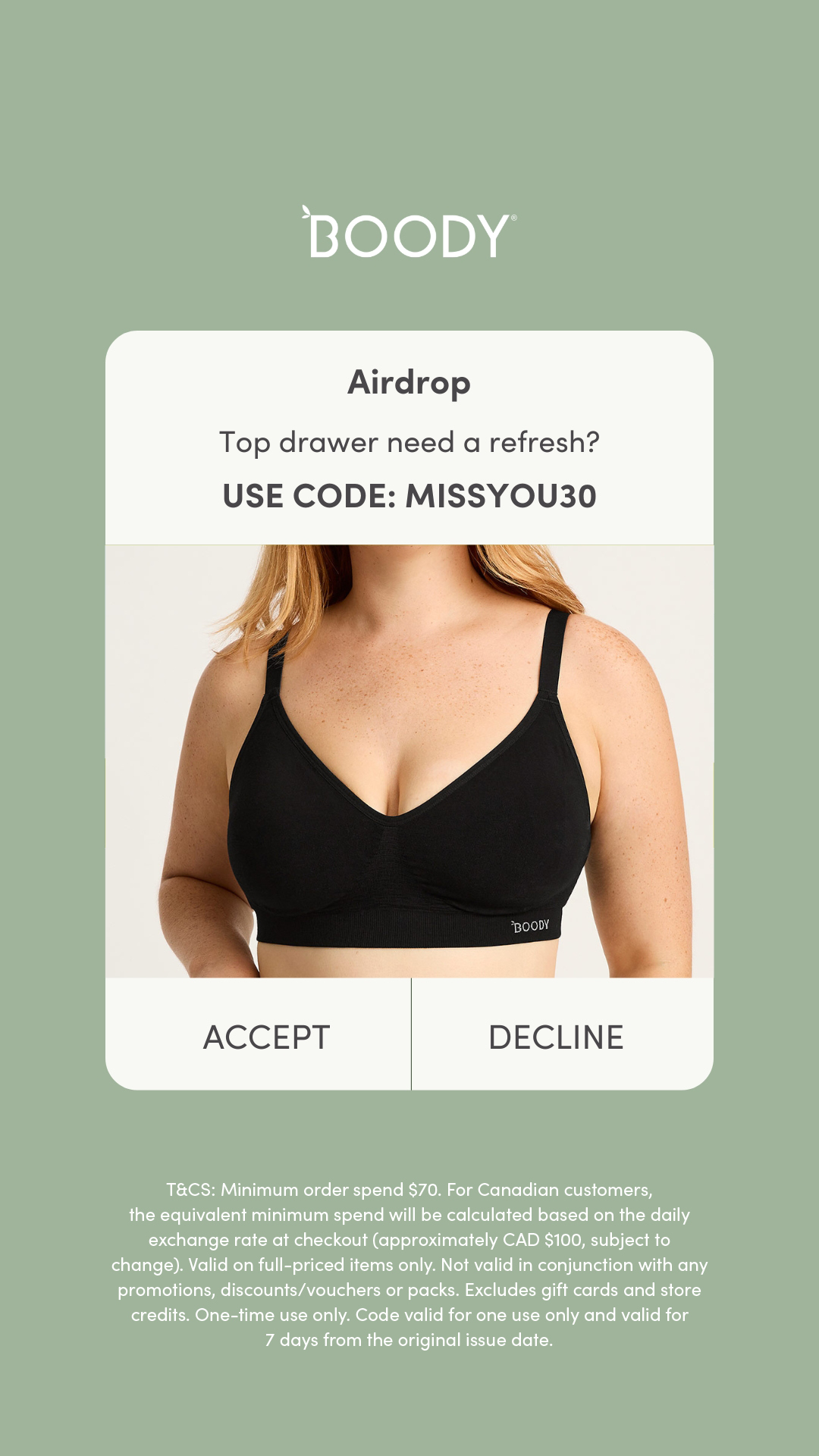 Boody Facebook ad
