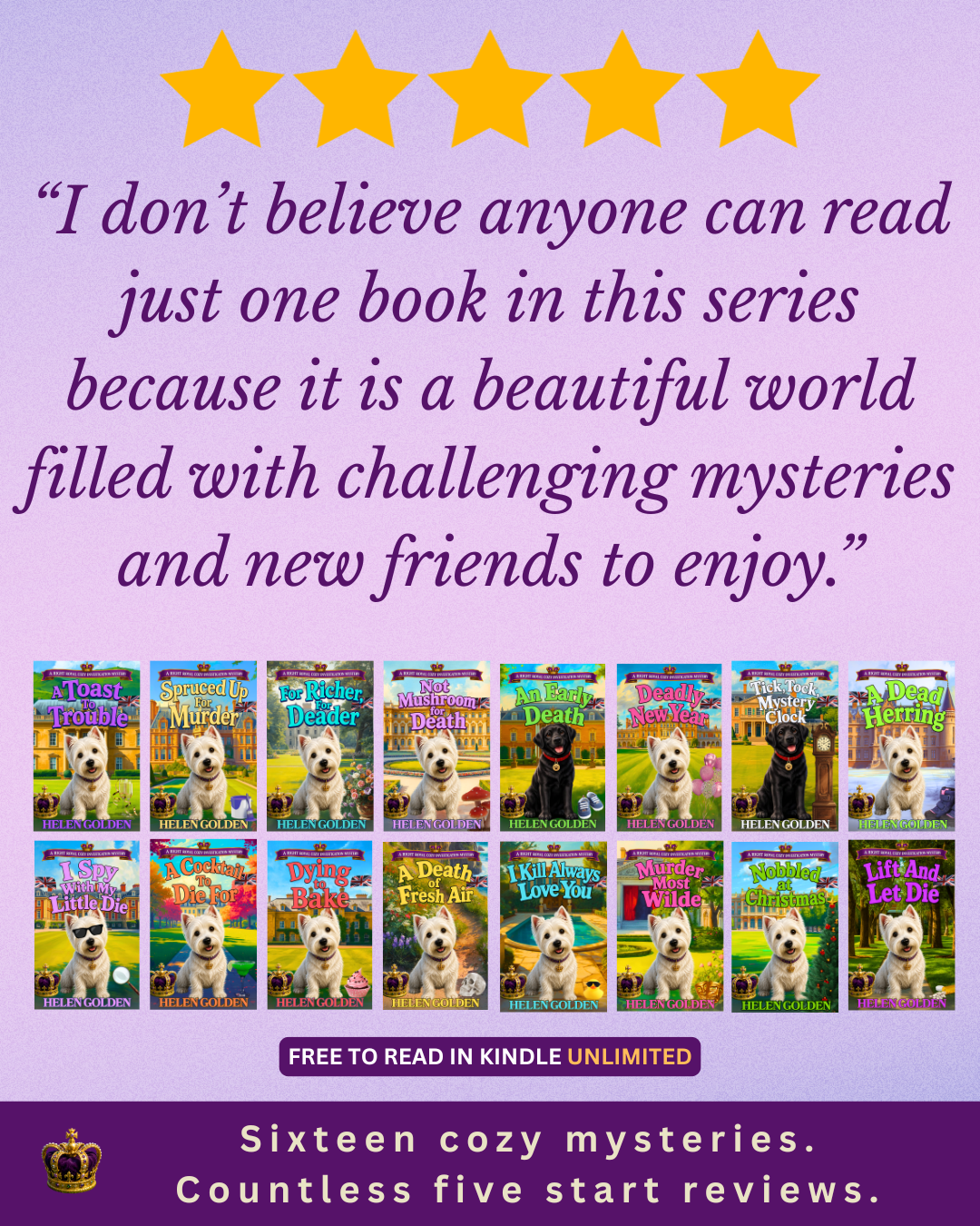Helen Golden Author Facebook ad: Kindle Unlimited Cozy Mystery Pick