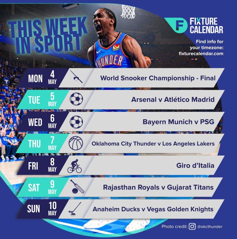 Fixture Calendar Facebook ad: Get ready for a full week of amazing…