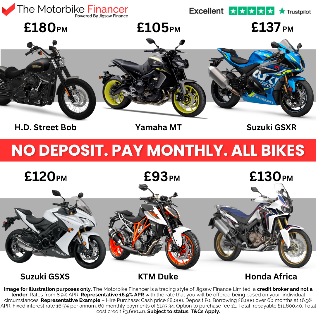The Motorbike Financer Facebook ad: Any Bike | Any Dealership