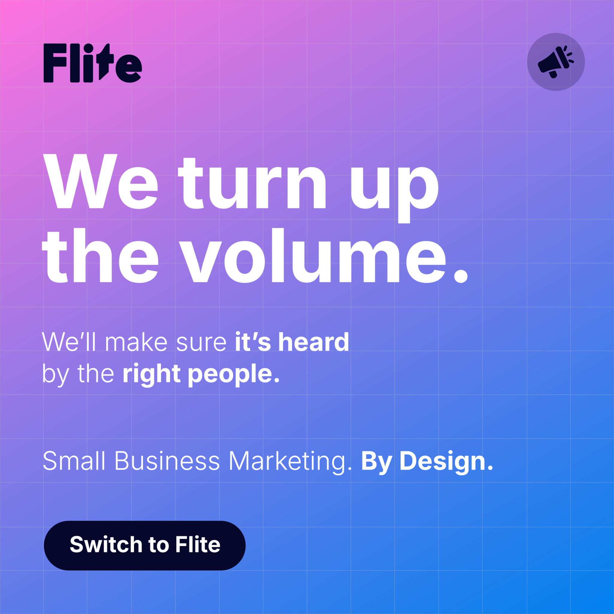 Flite Agency Facebook ad: Designed for small businesses.