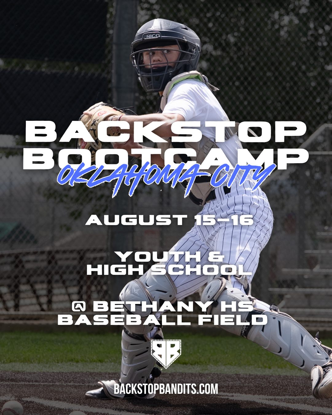 Backstop Bandits Facebook ad: Oklahoma Catcher Camp