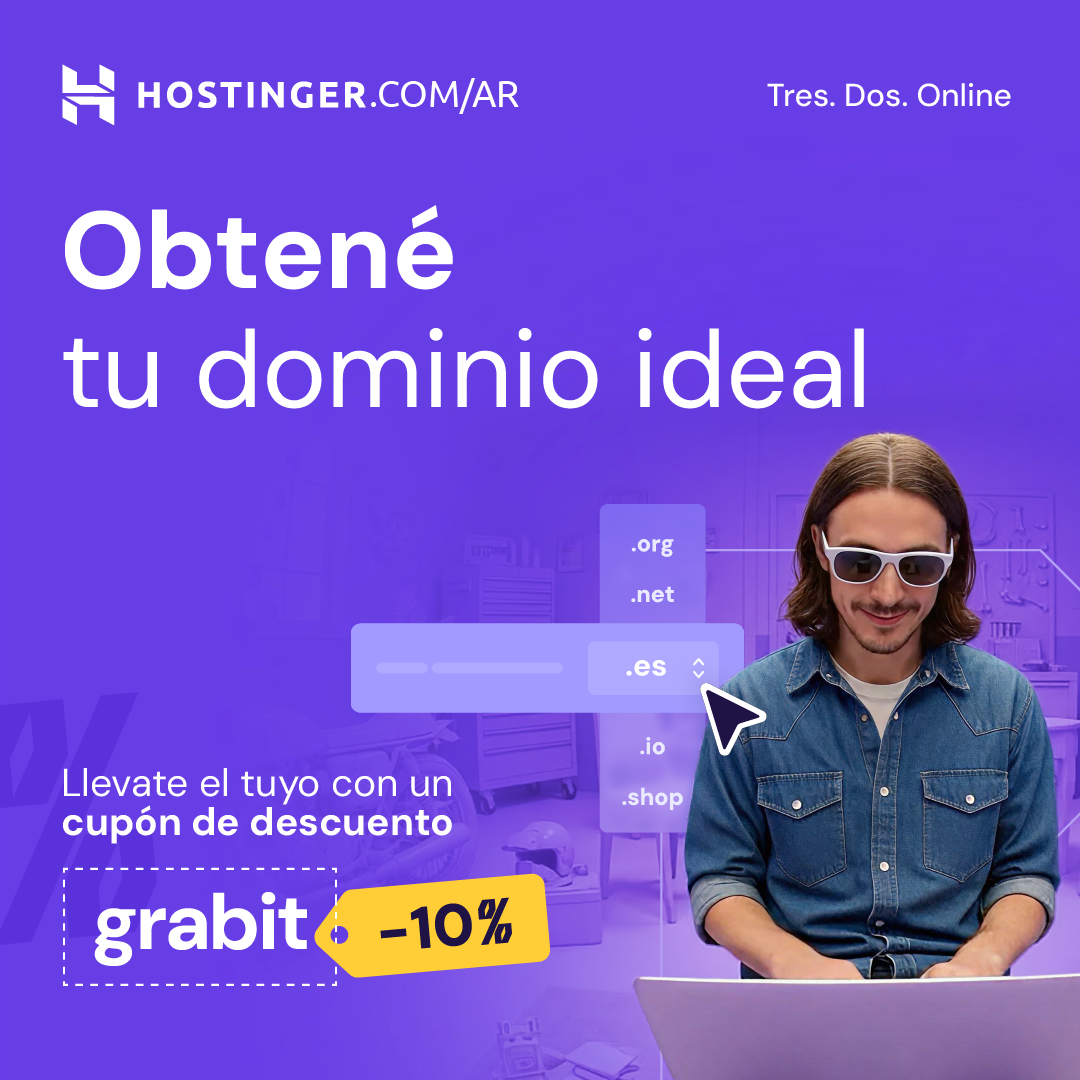 Hostinger Facebook ad: Destacate con un dominio original