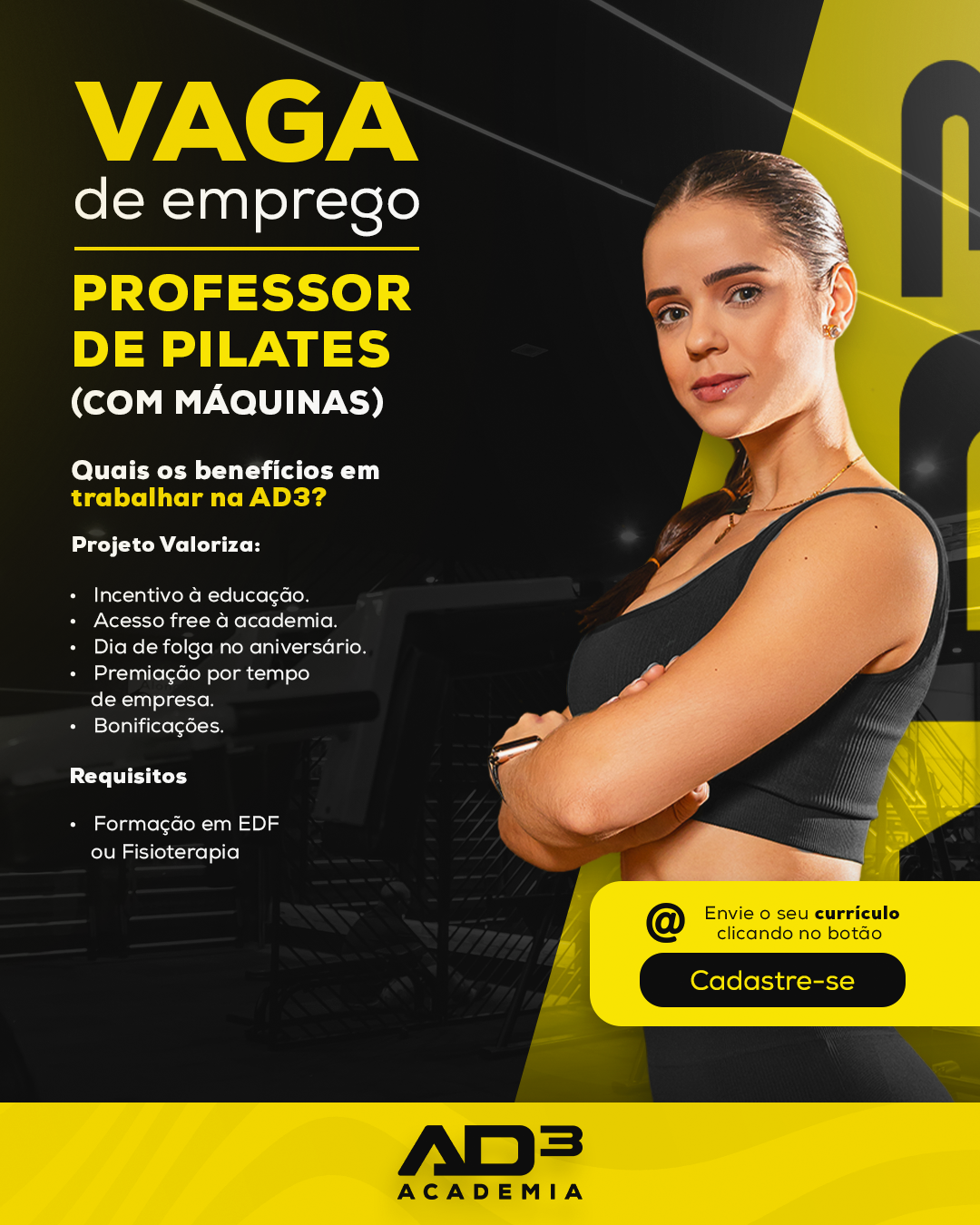 Academia AD3 Campos Novos Facebook ad: Vaga no Setor Comercial, AD3 Campos Novos