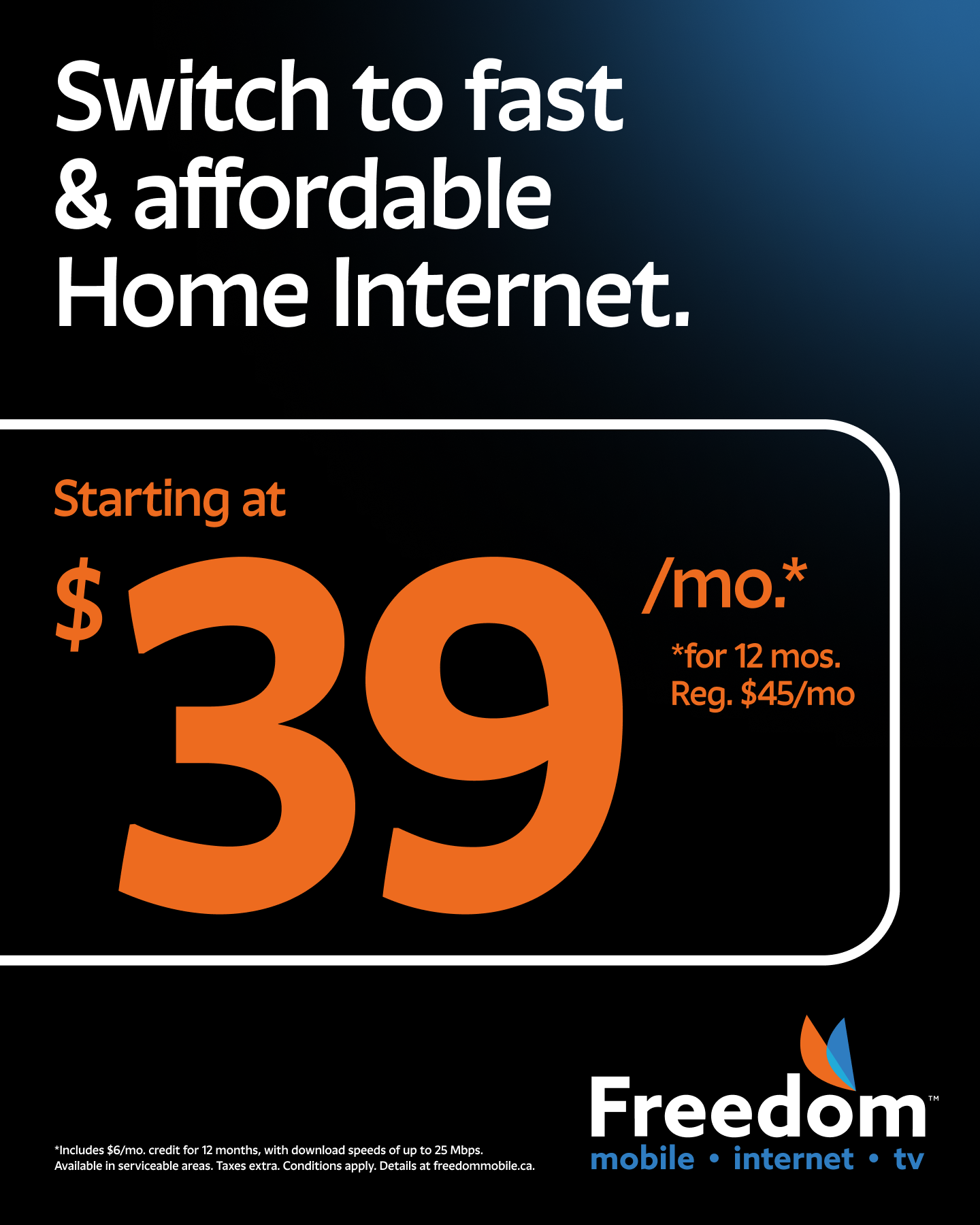 Freedom Mobile Facebook ad