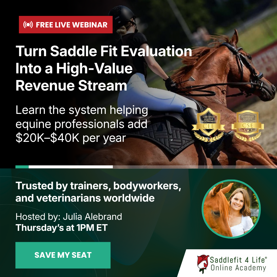 Saddlefit 4 Life Facebook ad: Become the go-to expert for saddle-related pain and…