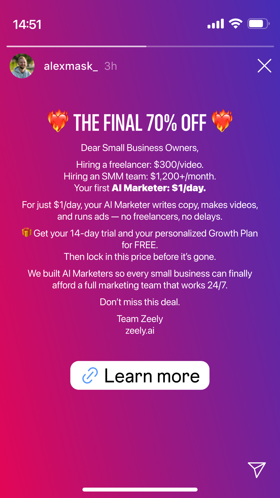 Zeely Facebook ad