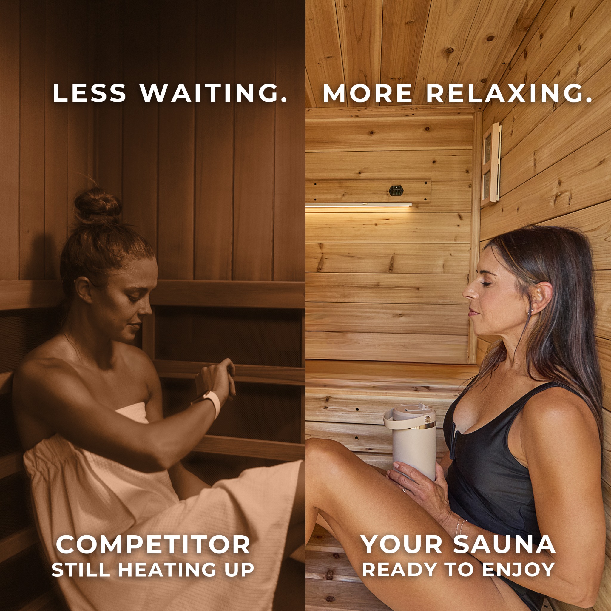 Backyard Discovery Facebook ad: NEW! Shop Saunas from Backyard Discovery