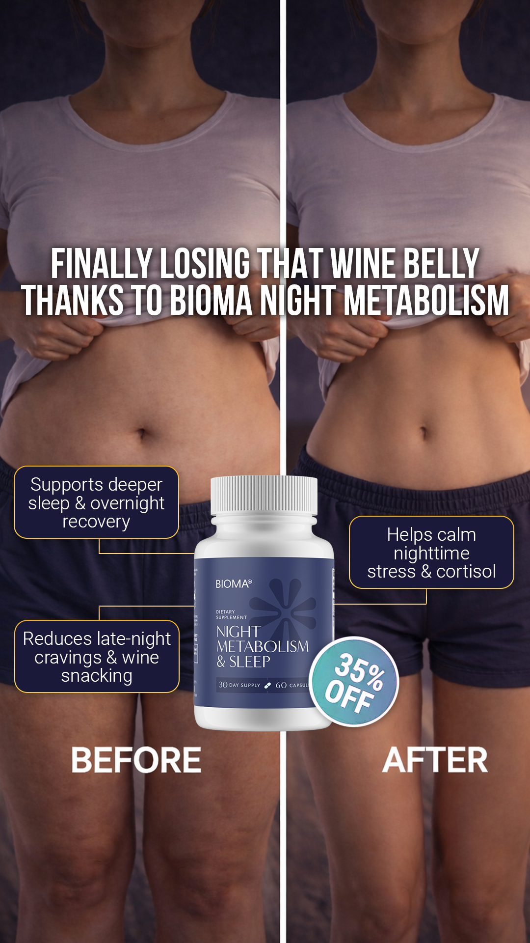Bioma Night Metabolism Facebook ad: t’s about feeling alive again || Spring Sale: -35%