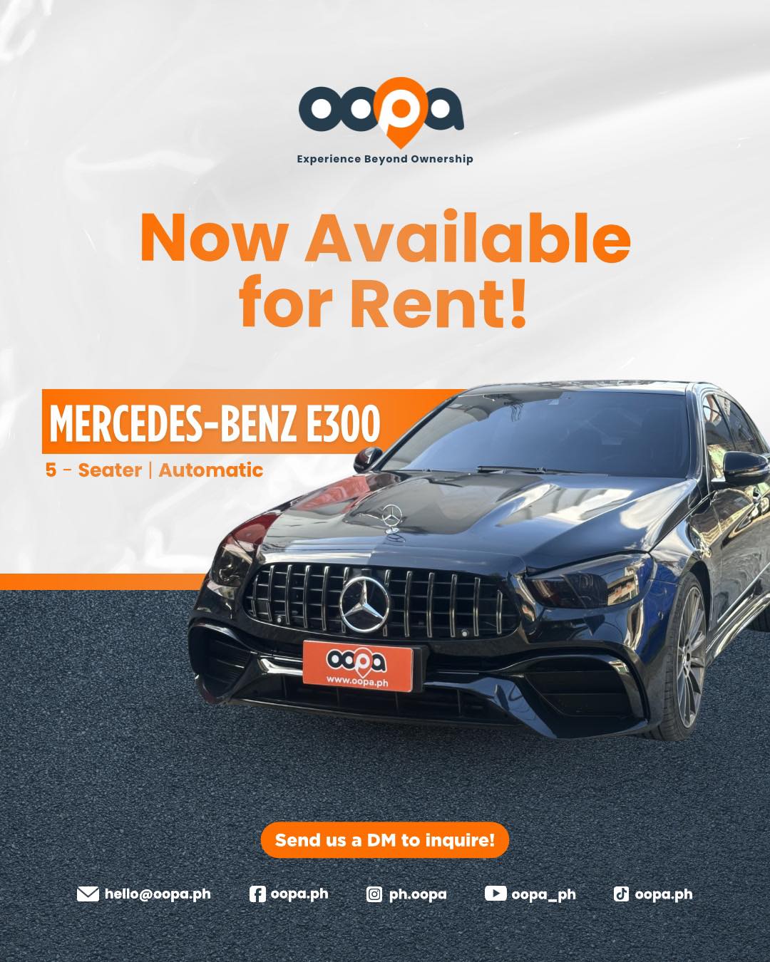 OOPA self drive car rentals Facebook ad