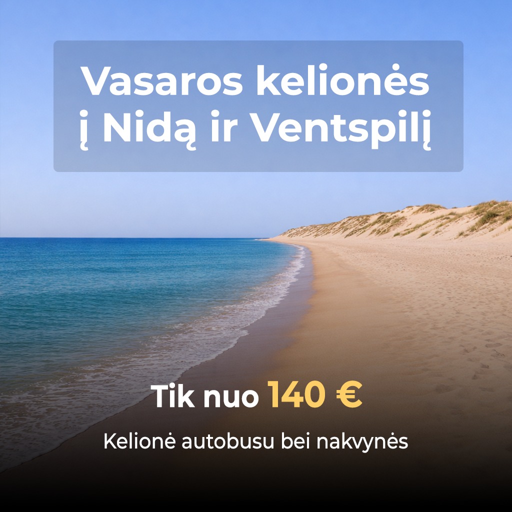 ESA TOUR Facebook ad: Vasaros poilsinės kelionės į Nidą ir Ventspilį jau…