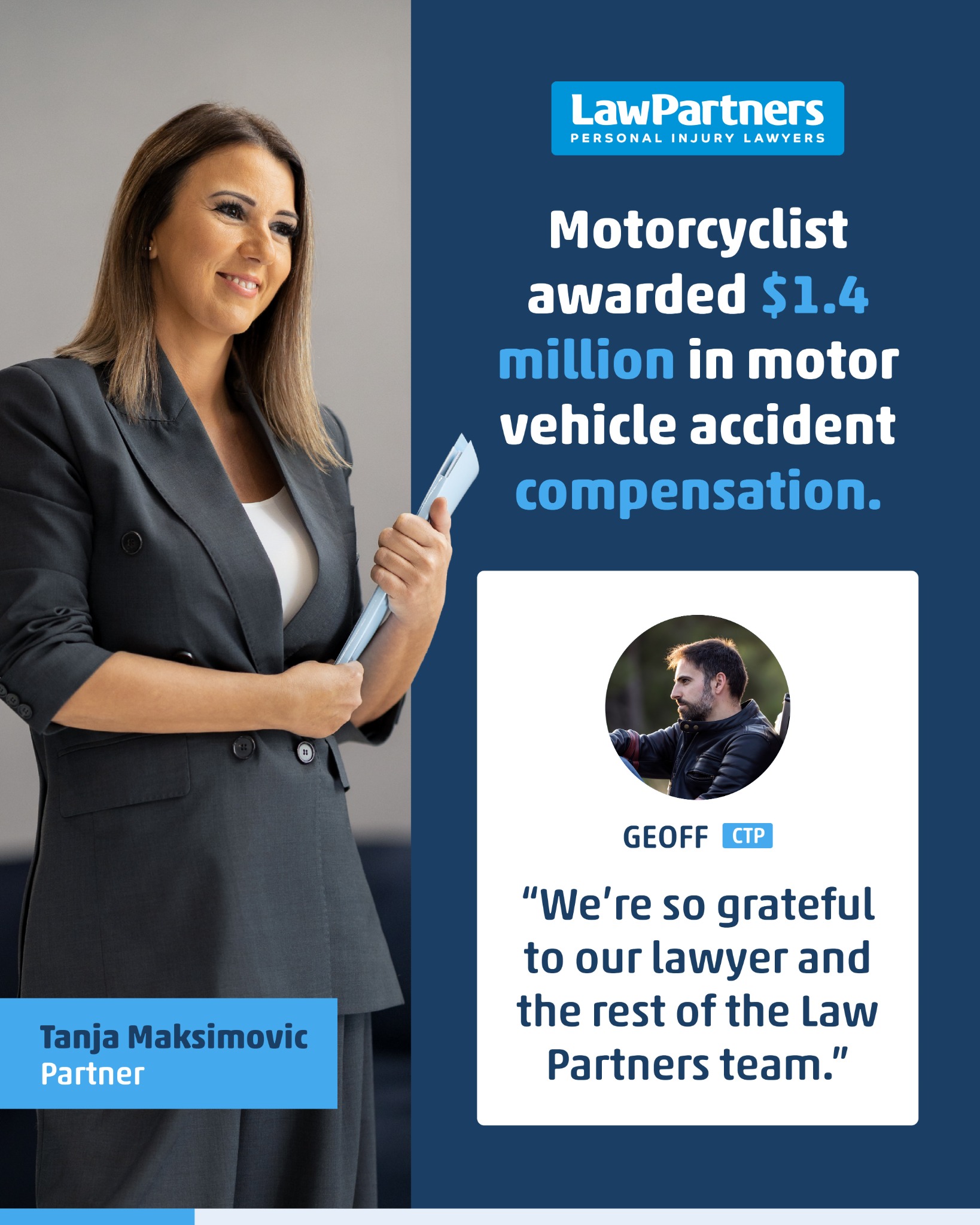 Law Partners Personal Injury Lawyers Facebook ad from May 17, 2026