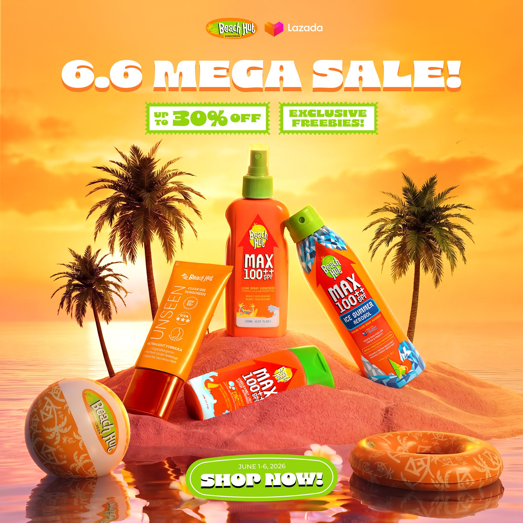 Beach Hut Sunblock Facebook ad