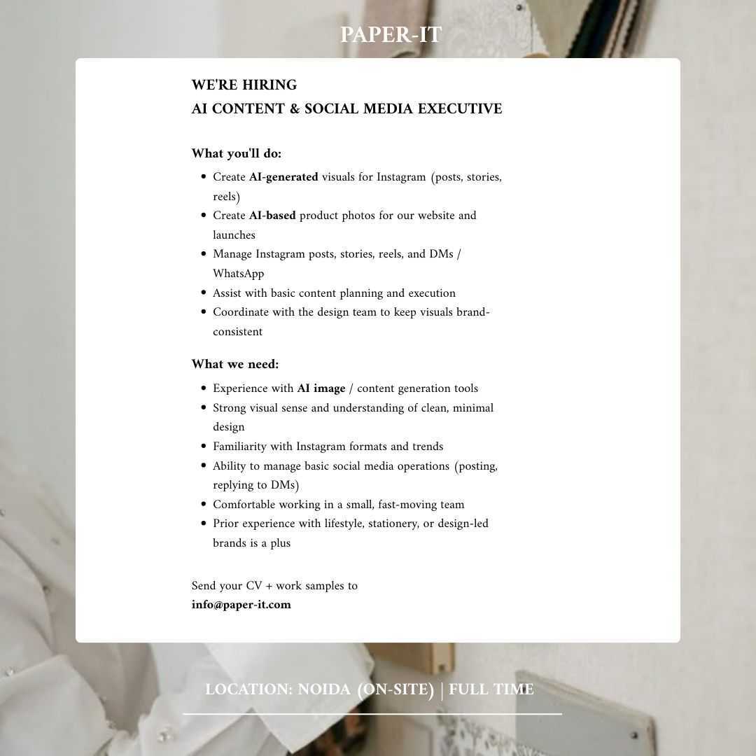 Paper-it Facebook ad: Send your profiles to info@paper-it.com