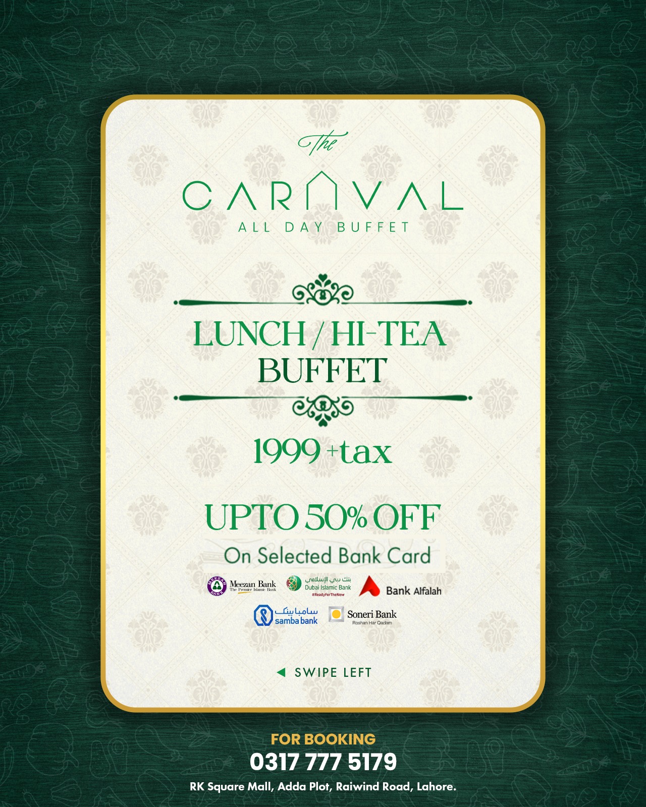 The Carnival Raiwind All Day Buffet Facebook ad