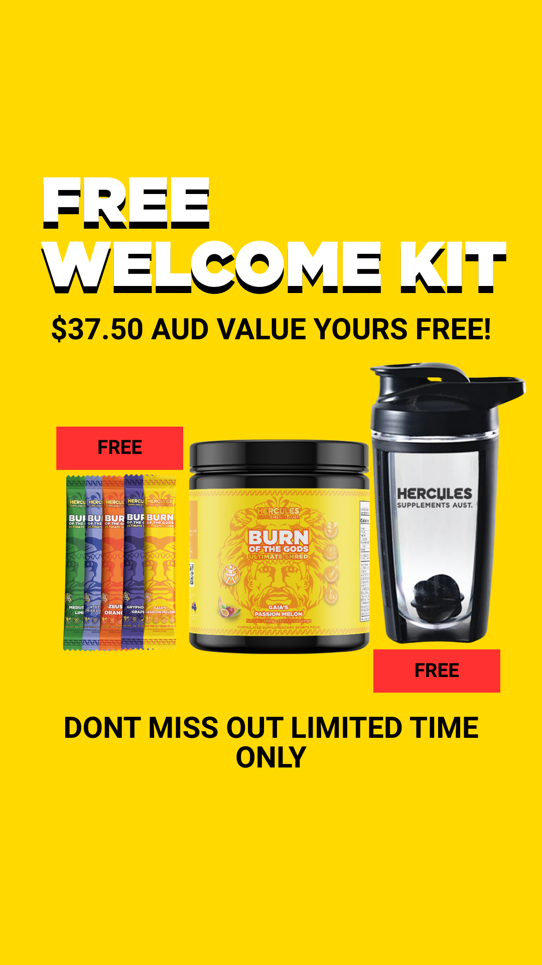 Hercules Supplements Aust Facebook ad