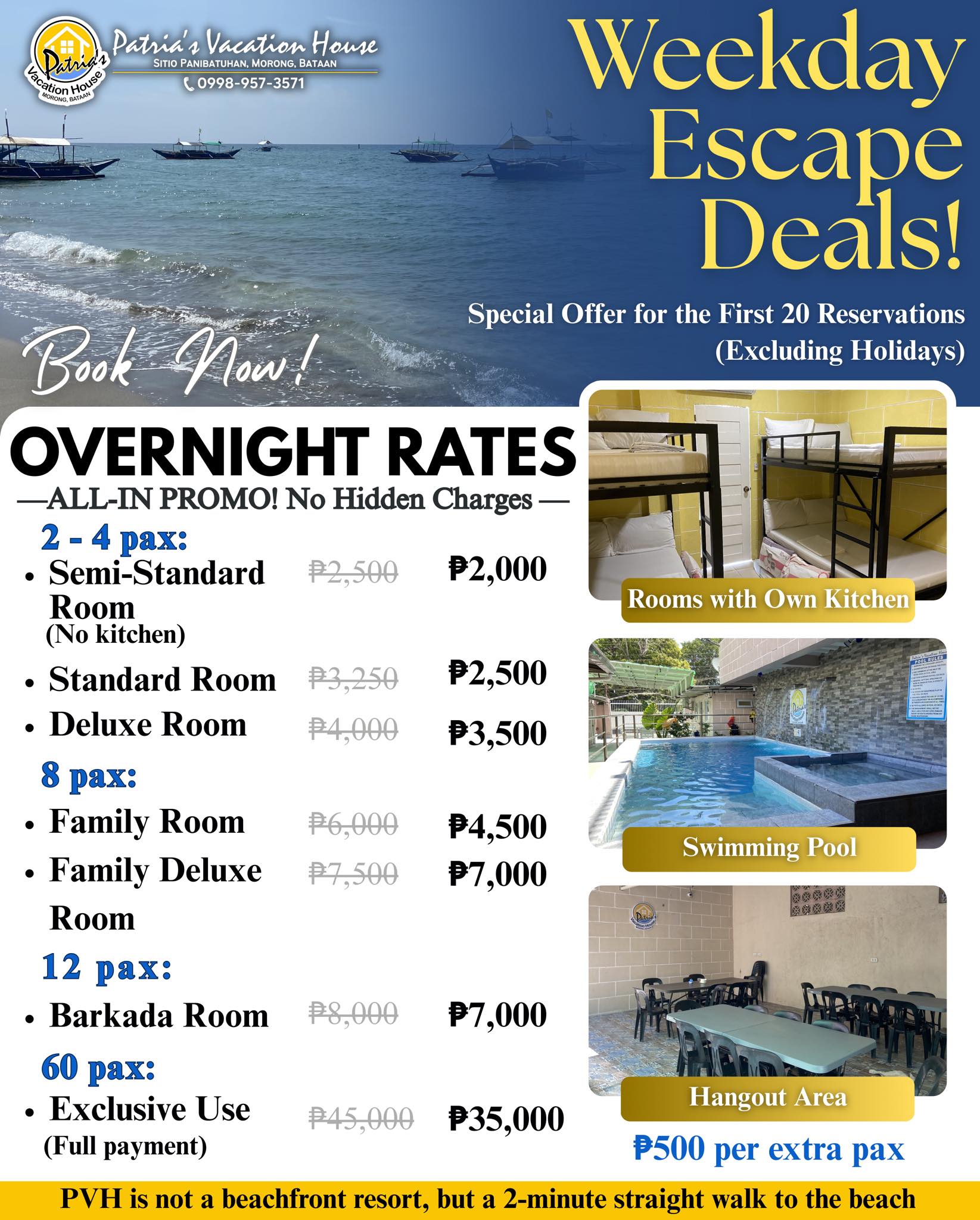 Patrias Vacation House in Morong, Bataan Facebook ad: Escape the weekday stress and treat yourself to…