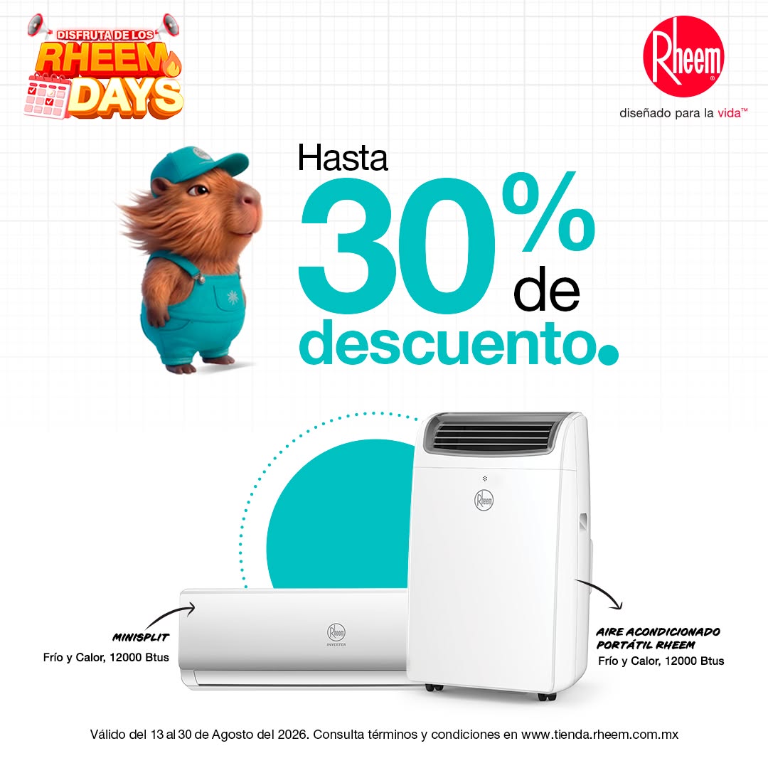 Tienda Rheem Facebook ad: Rheem Days | 30% Off