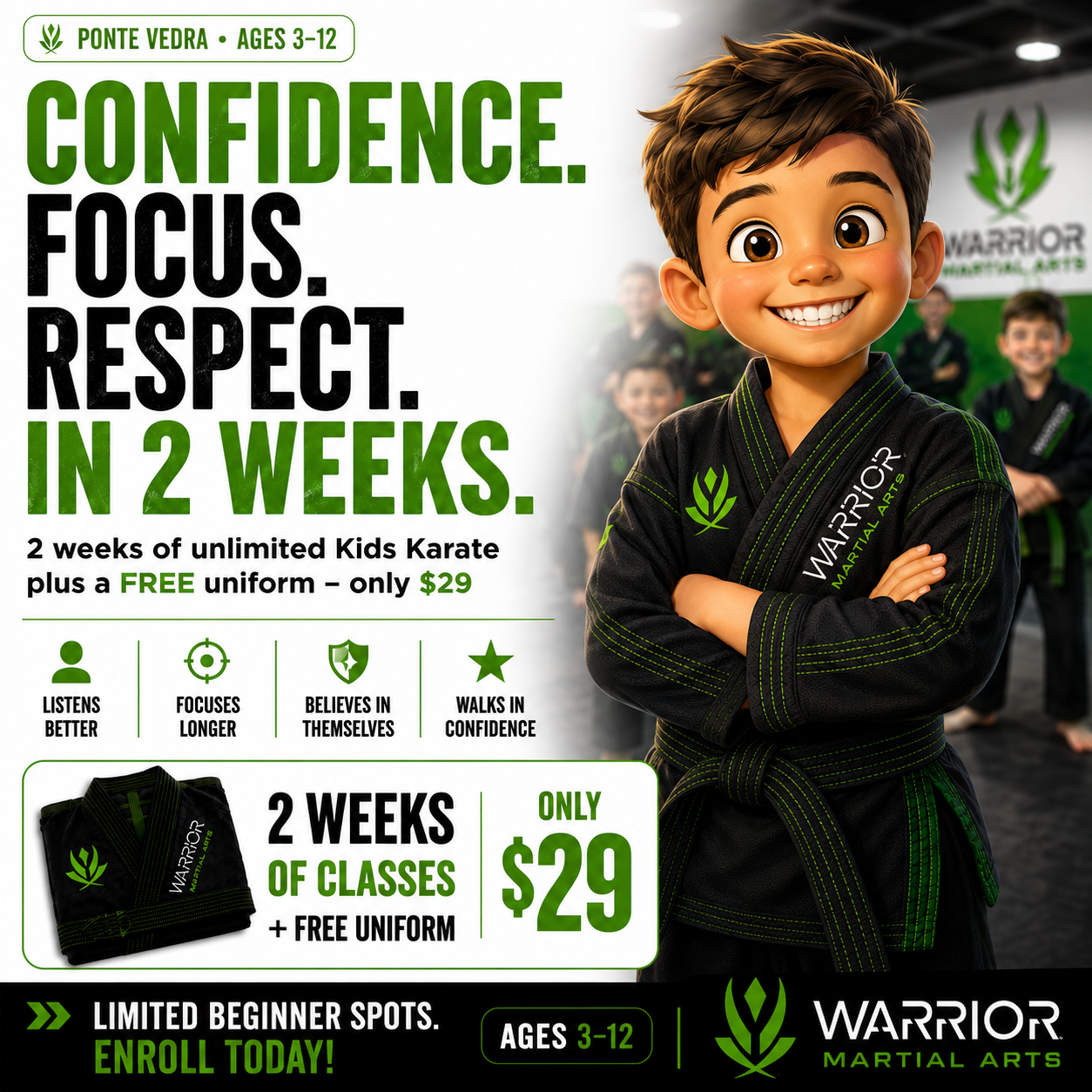 Karate America Ponte Vedra Facebook ad