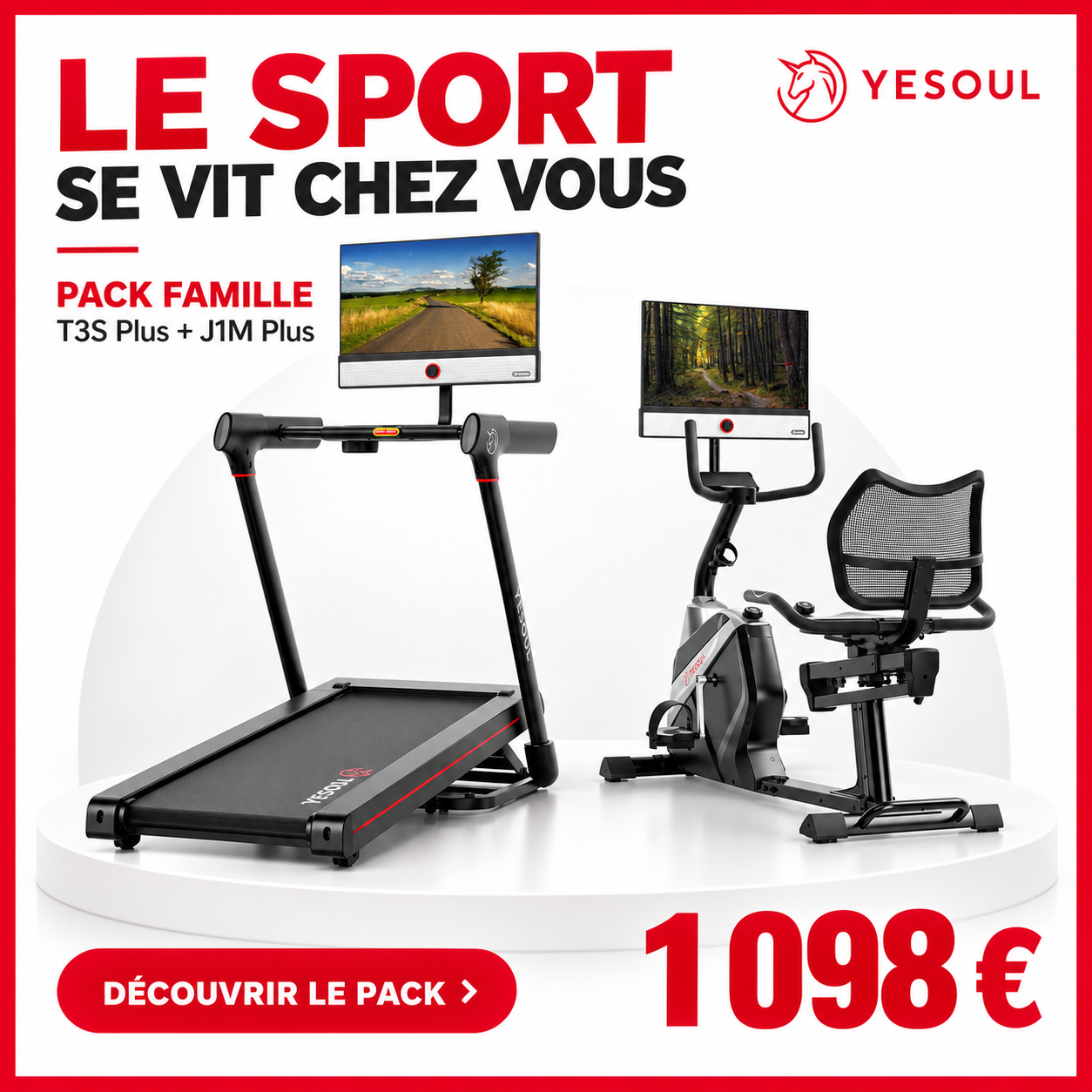 Yesoul Fitness France Facebook ad: Cet été, offrez à votre famille un espace fitness à…