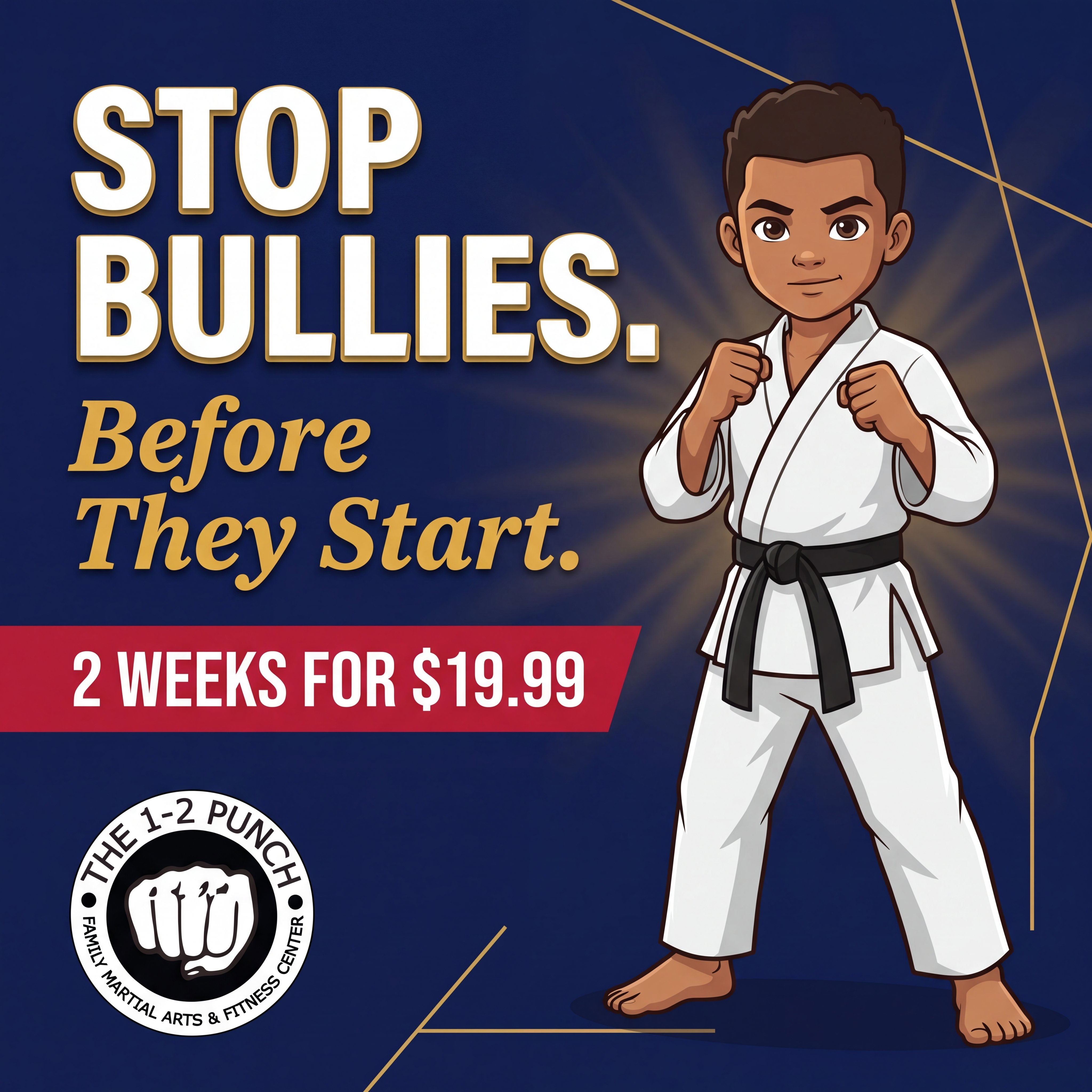 The 1-2 Punch Family Martial Arts & Fitness Center Facebook ad