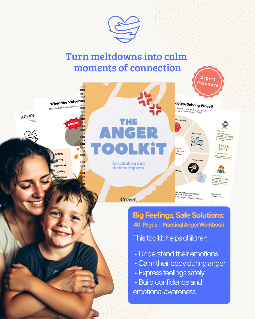 Crecer Learning Facebook ad: The Anger Toolkit for Kids & Caregivers