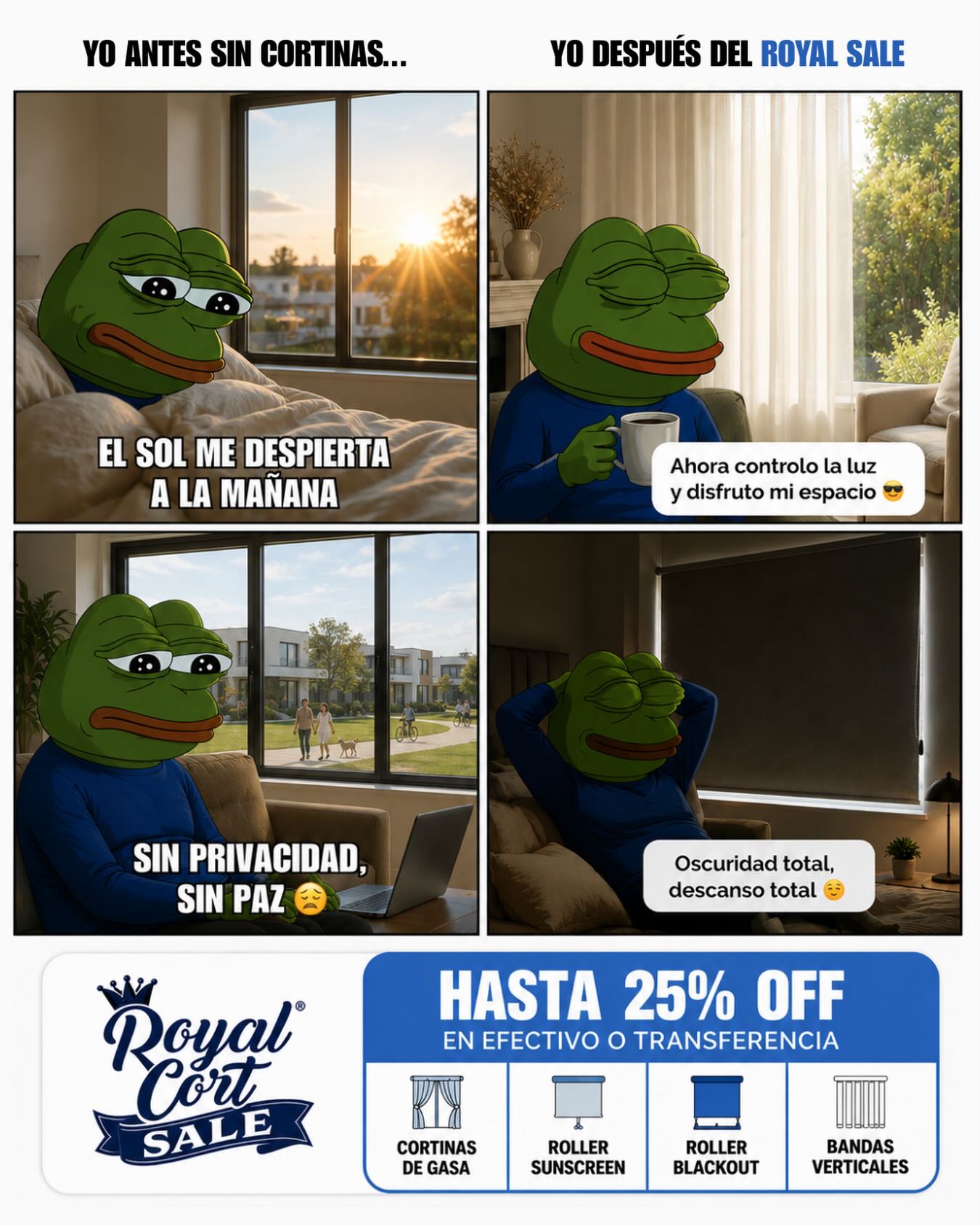 Cortinas Roller Royal Cort Facebook ad: Uno madura cuando entiende que las cortinas no…
