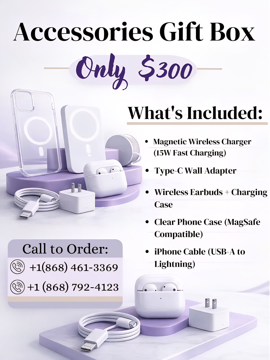 House of prayer Electronics Facebook ad: NEW: Accessories Gift Box available for only $300!