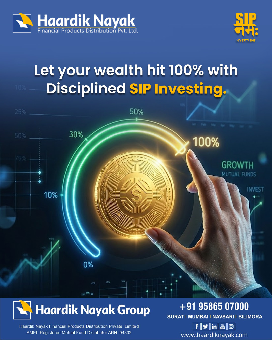 Haardik Nayak Financial Products Distribution Pvt. Ltd. Facebook ad: Consistency is the real secret to wealth creation.
