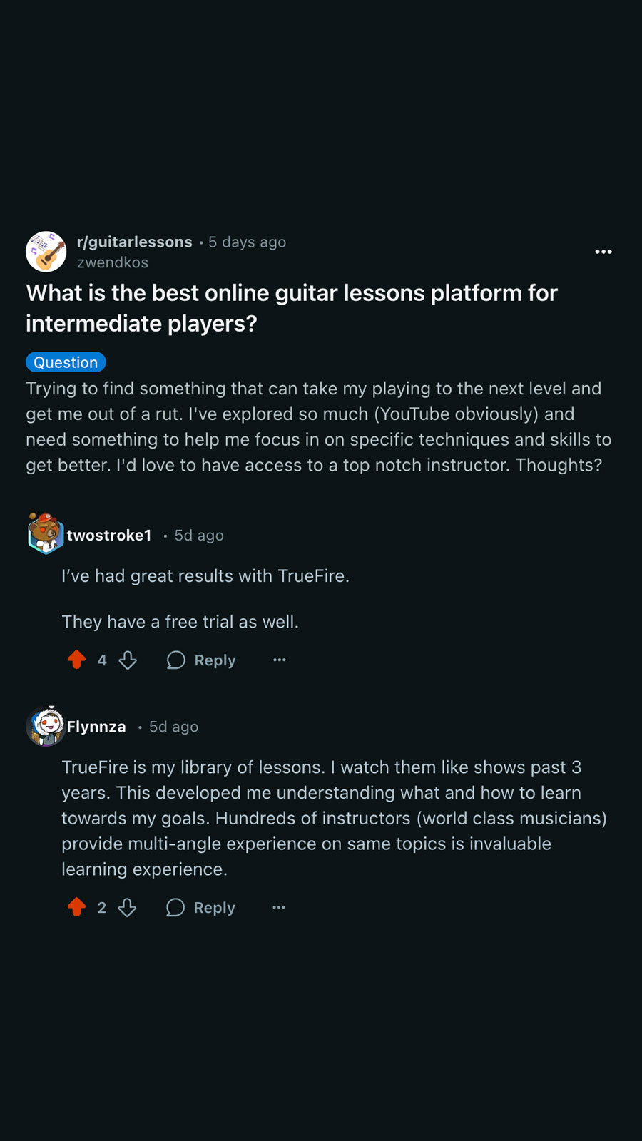 TrueFire Facebook ad