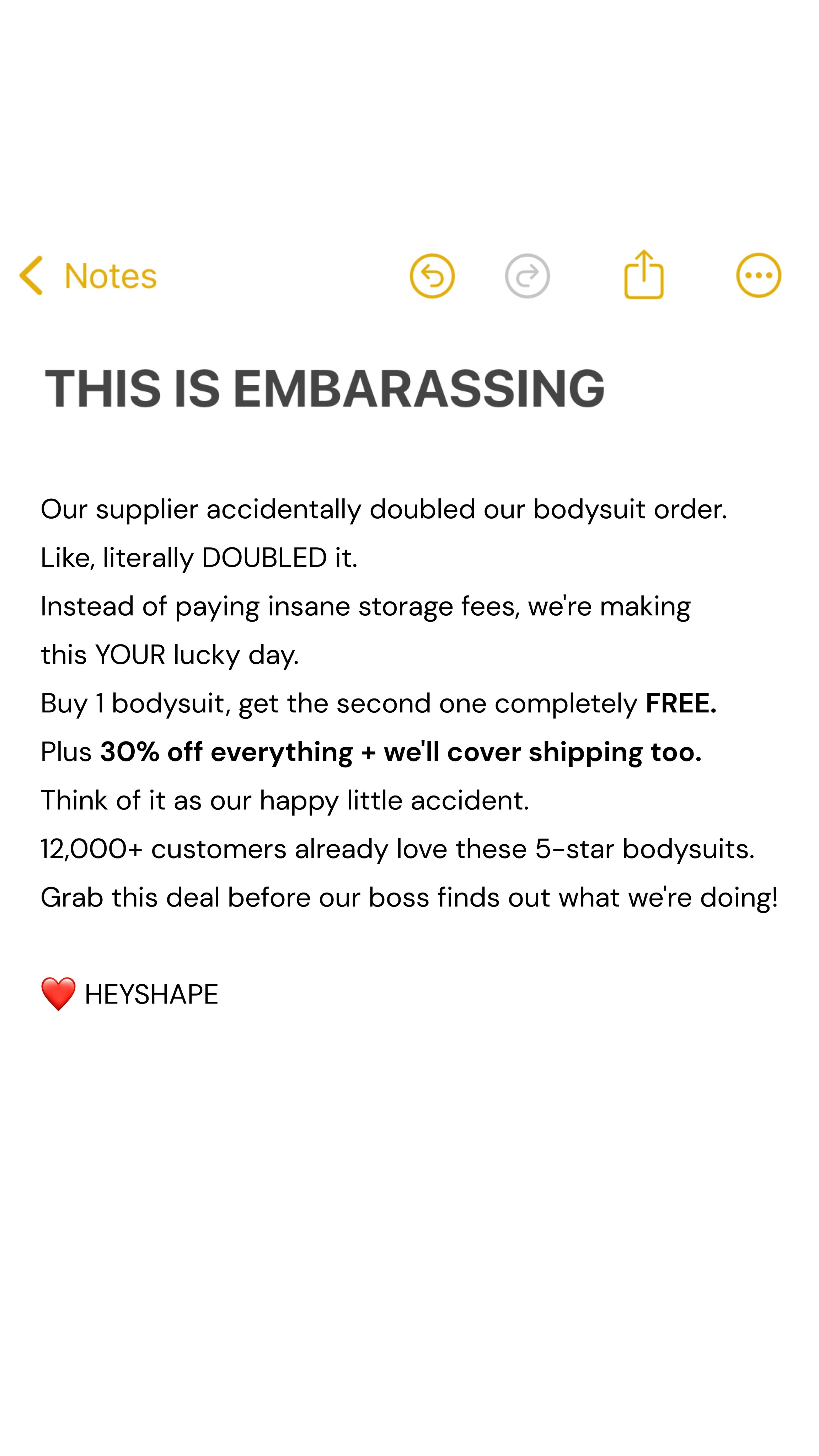 HeyShape Facebook ad