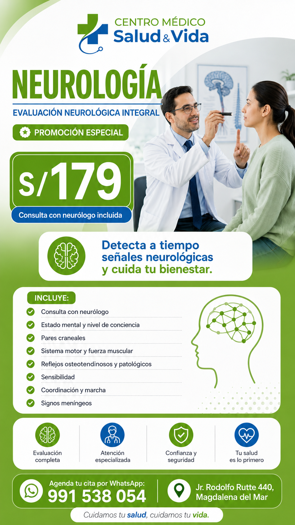 Centro Médico Salud y Vida Facebook ad: ¡Plan de Alimentación + Laboratorio!