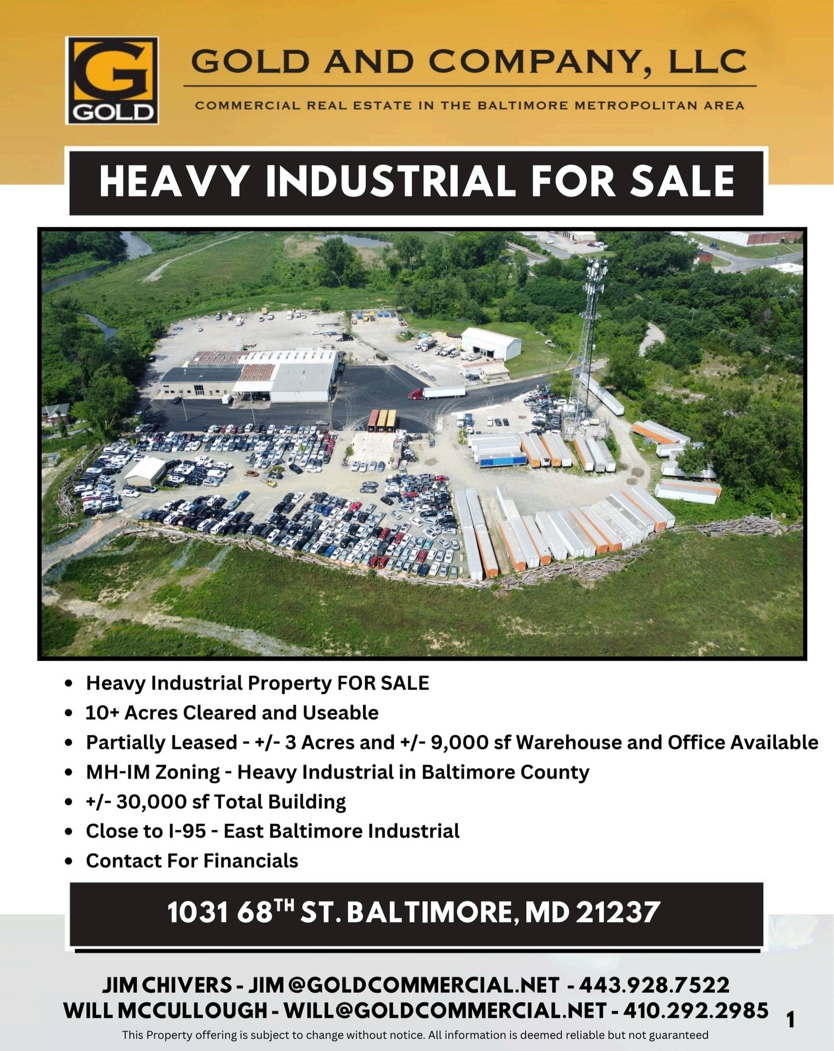 Gold and Company Facebook ad: Heavy Industrial Property FOR SALE