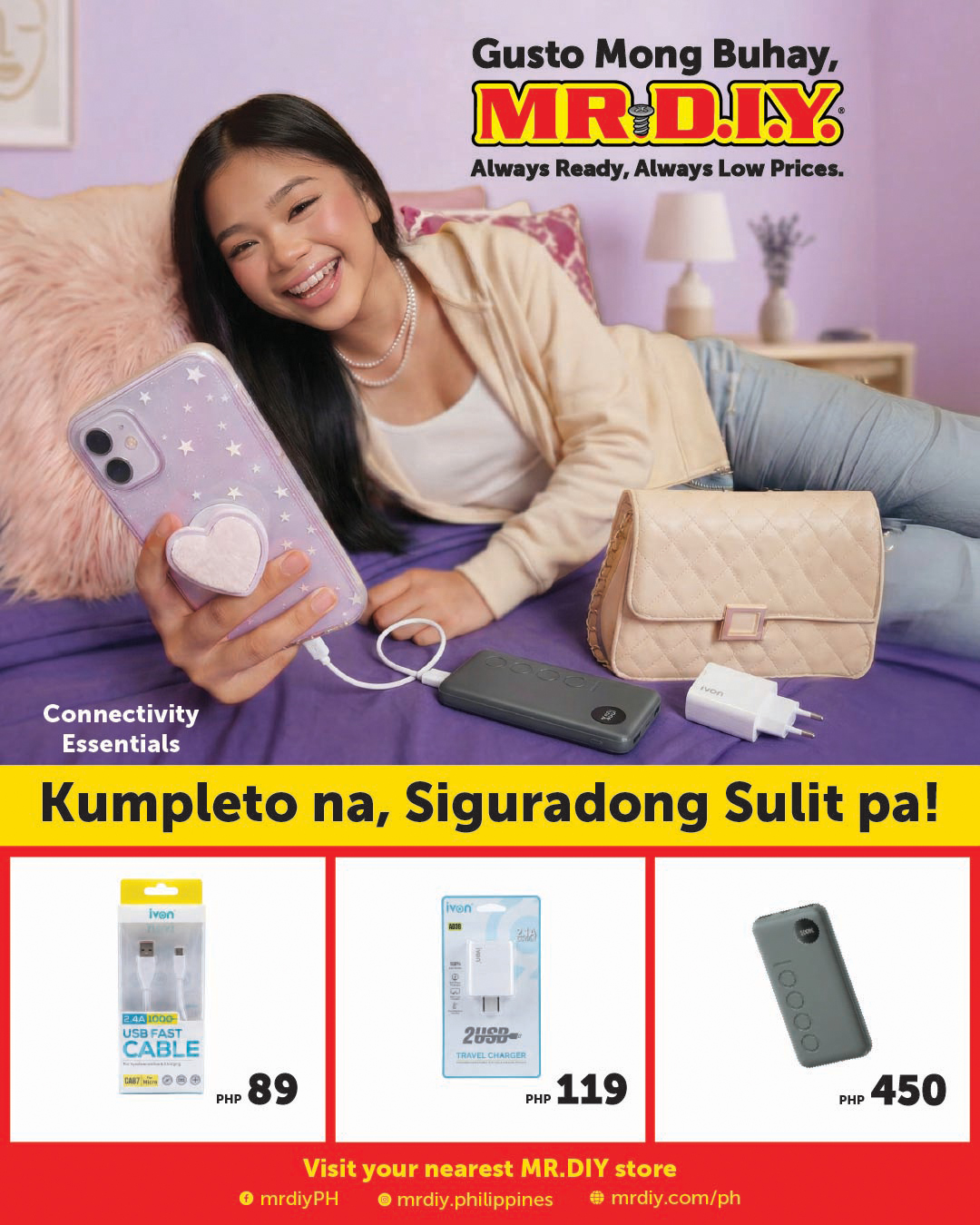 MR DIY Facebook ad: Work-from-home essentials-from mouse pads, phone stands…
